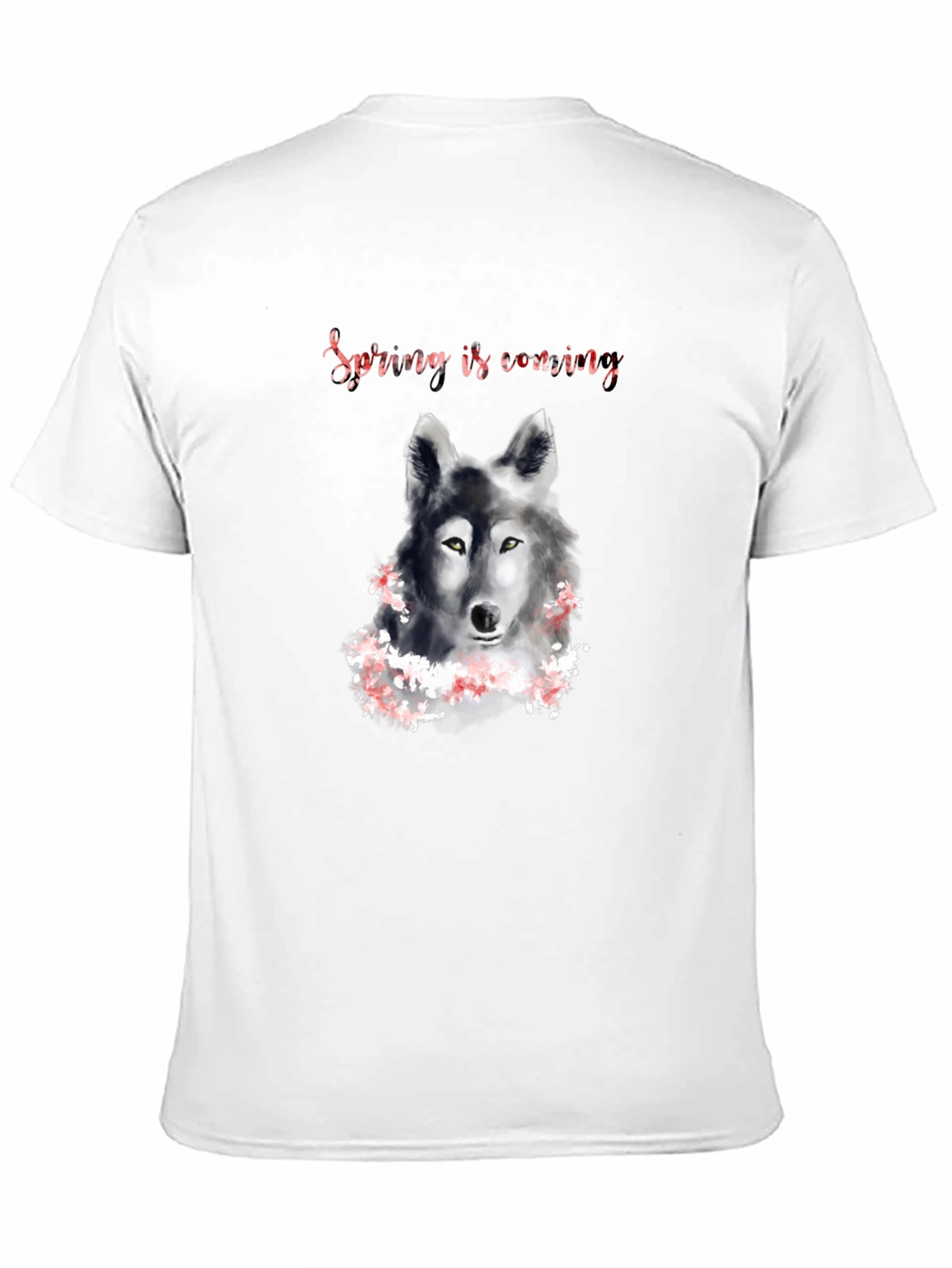 Black Spring is Coming Wolf Graphic T-Shirt view 11
