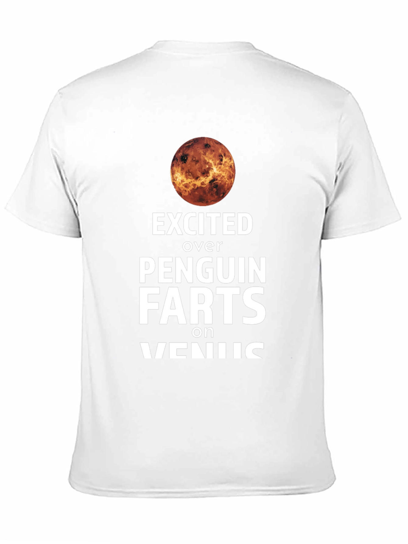 Black Excited Over Penguin Farts on Venus T-Shirt view 11