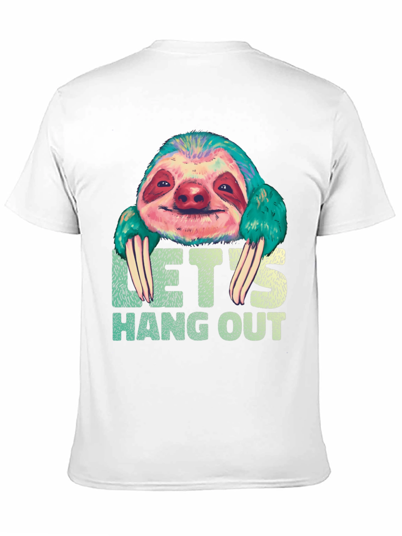 Black Let's Hang Out Sloth Graphic T-Shirt view 11