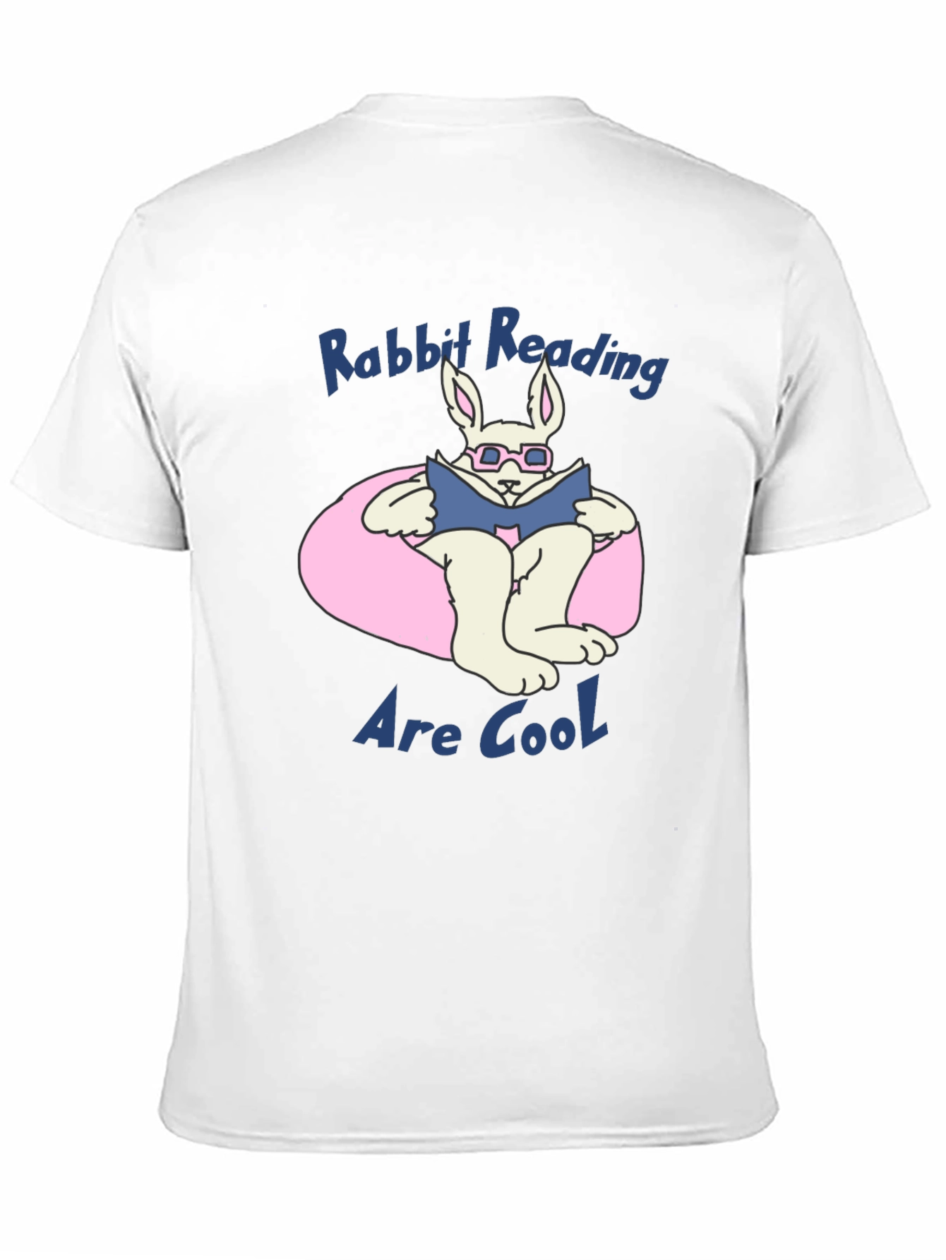 Black Rabbit Reading Book Graphic T-Shirt view 11