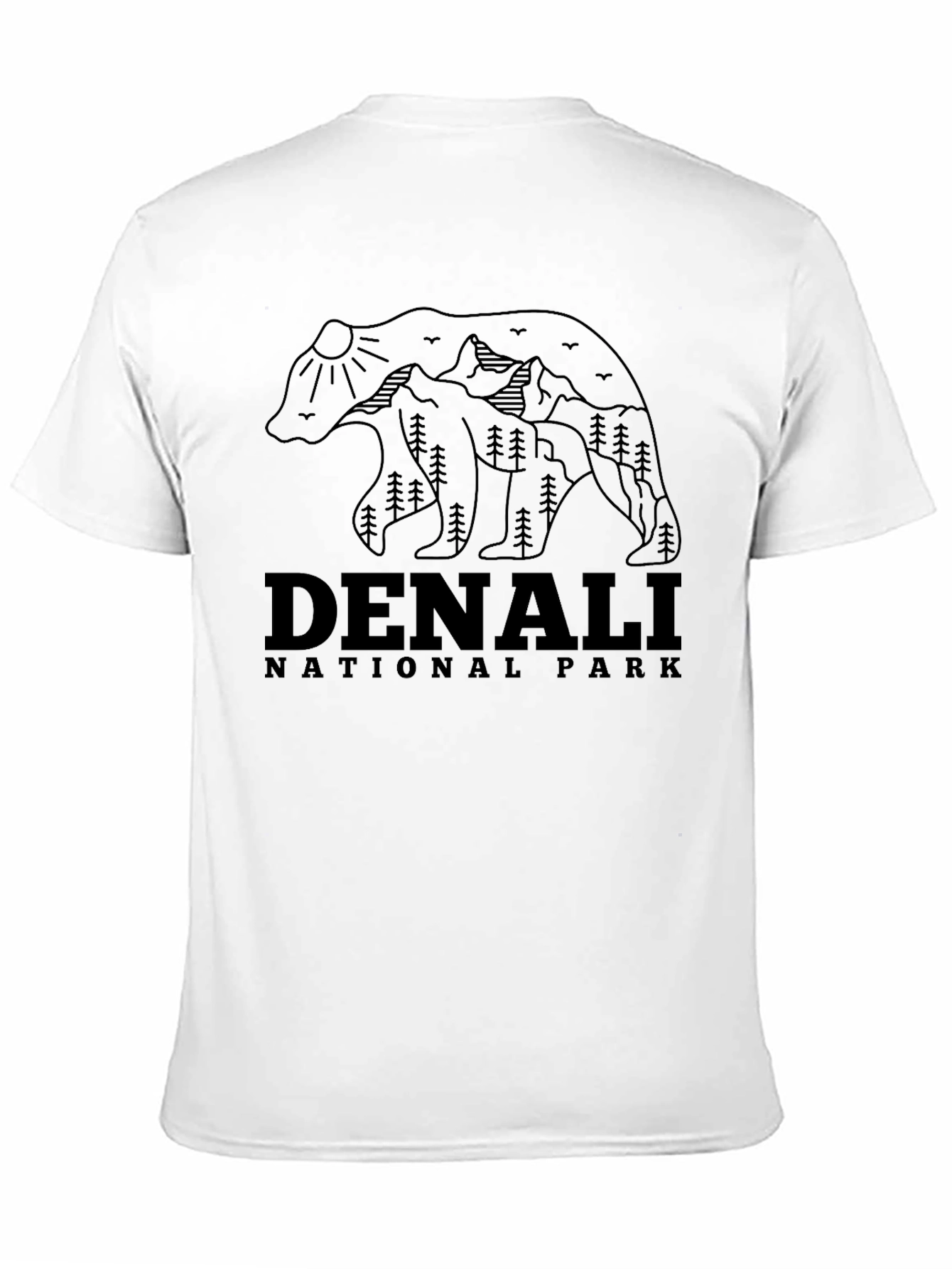 Black Denali National Park Bear Graphic Tee - Black view 11