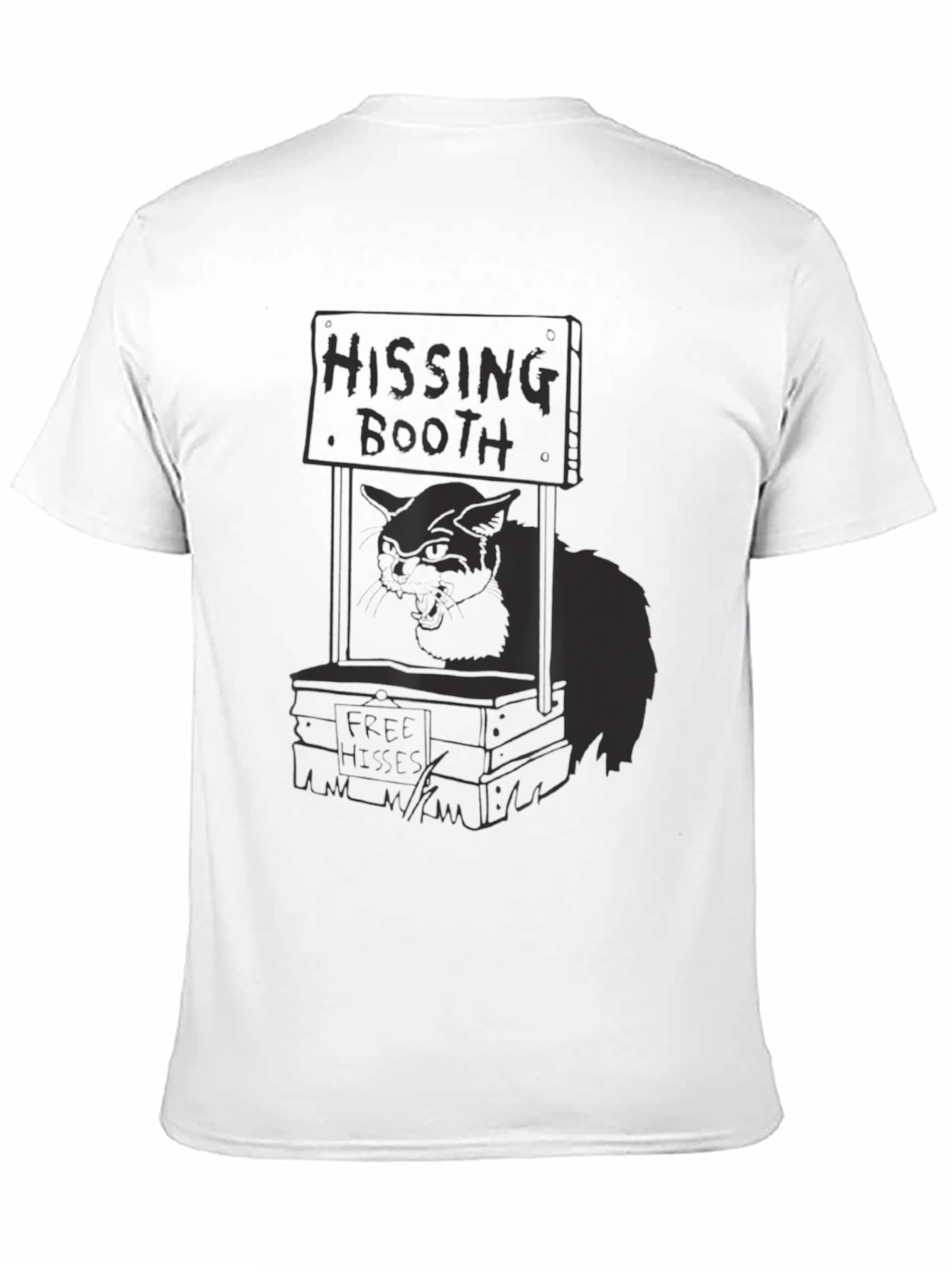 Black Hissing Booth Cat Graphic Tee - Black view 11