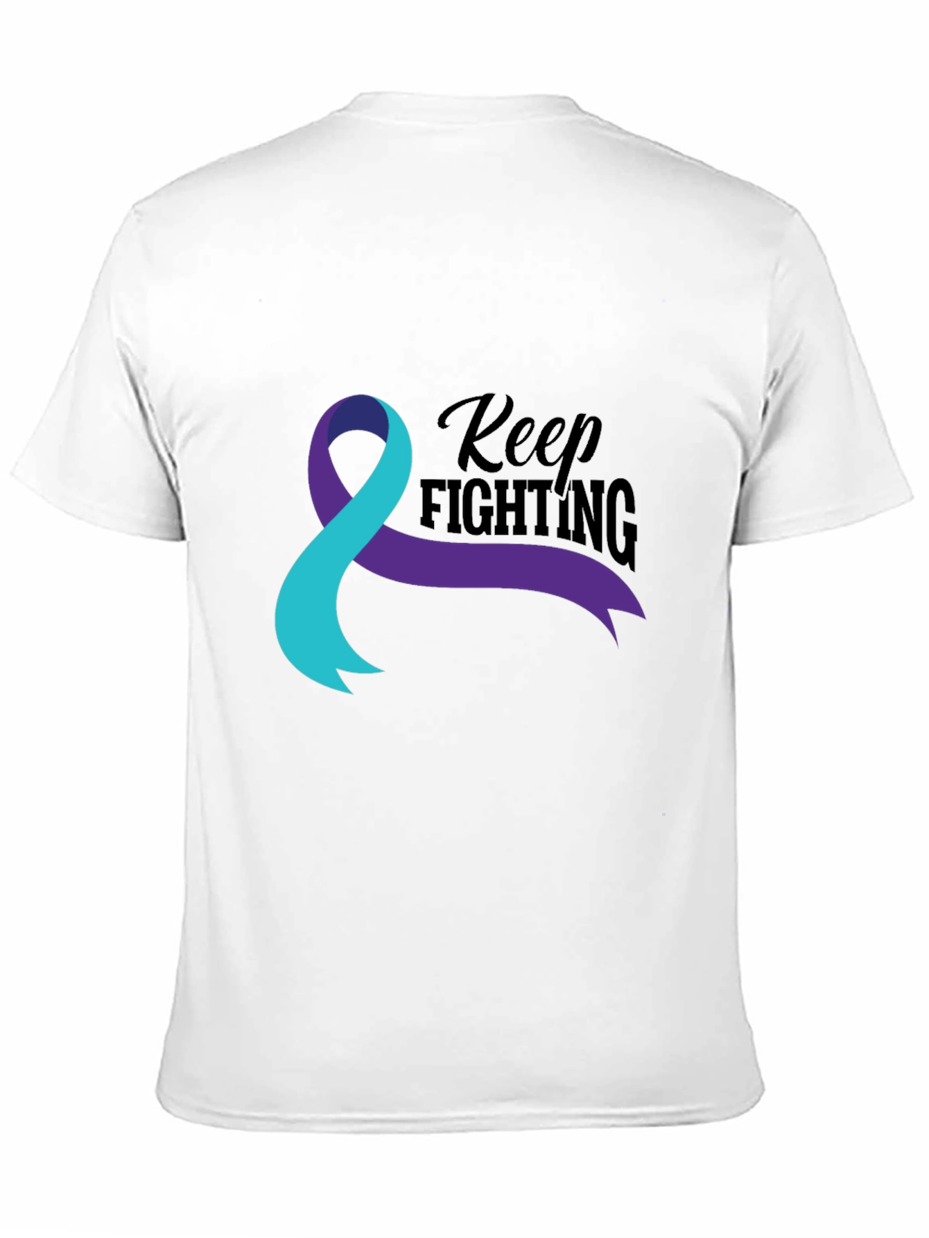 Black Keep Fighting Awareness Ribbon Graphic T-Shirt view 11