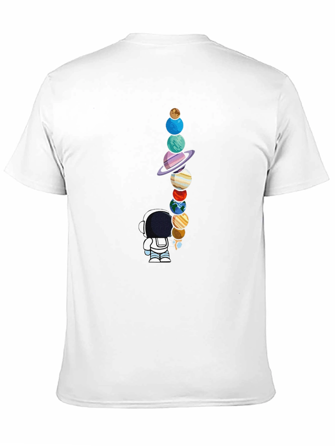 Black Astronaut Planets Graphic Tee - Space Lover's Black T-Shirt view 11