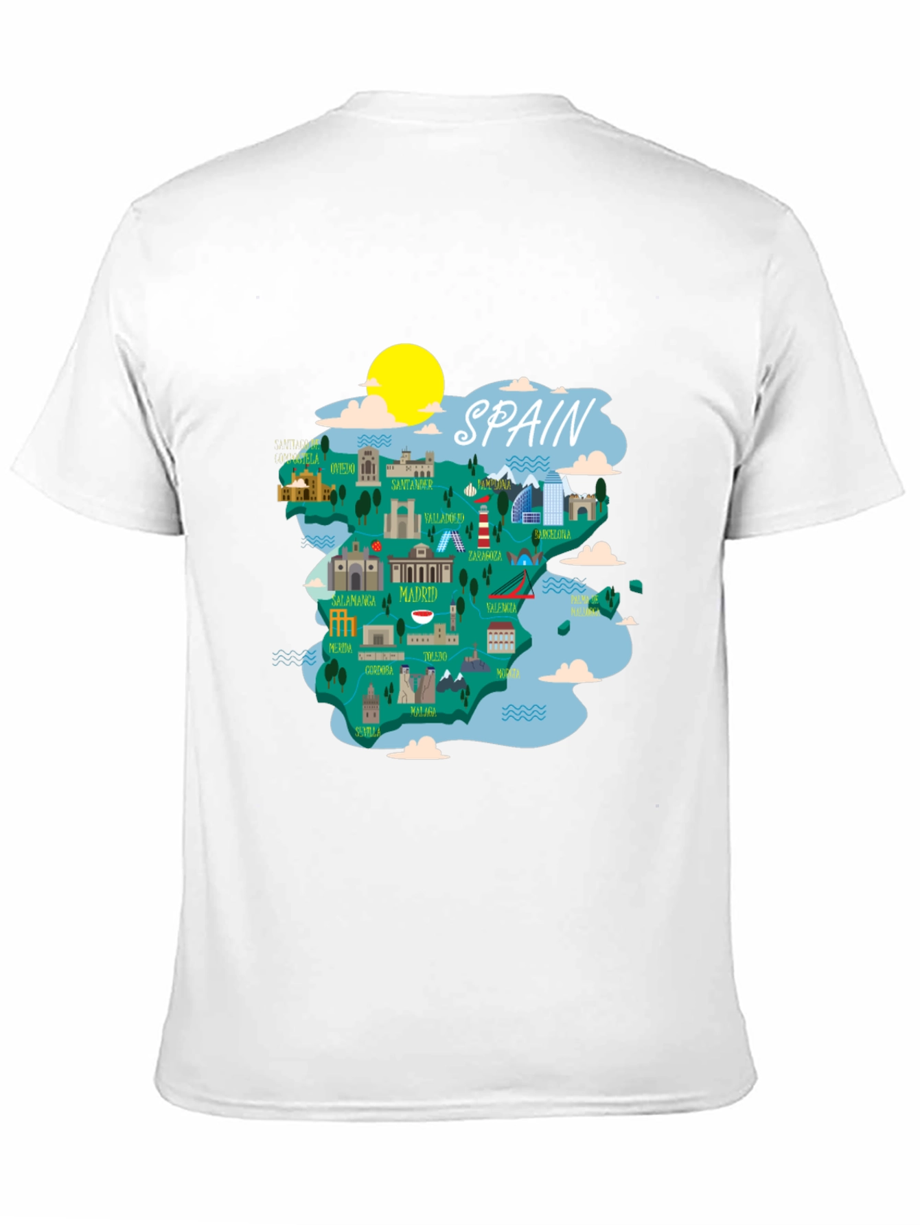 Spain Map Graphic Tee - Unique Travel Souvenir - 11