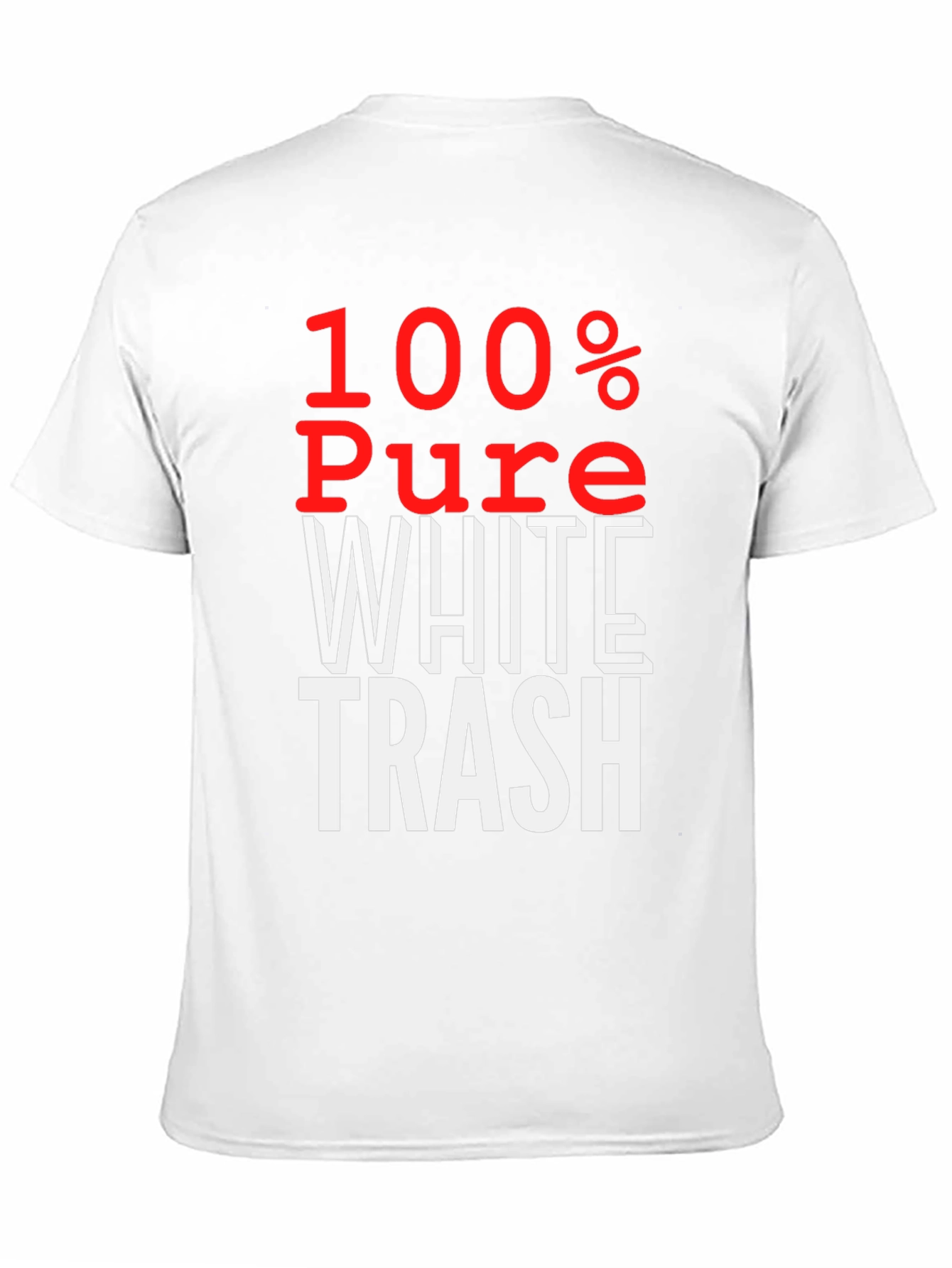 Black 100% Pure White Trash T-Shirt - Bold Statement Tee view 11