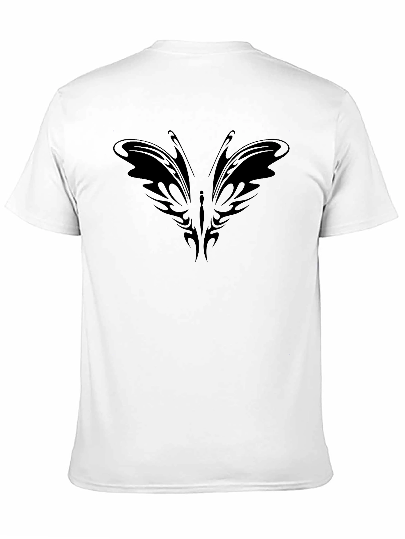 Black Tribal Butterfly Black T-Shirt view 11