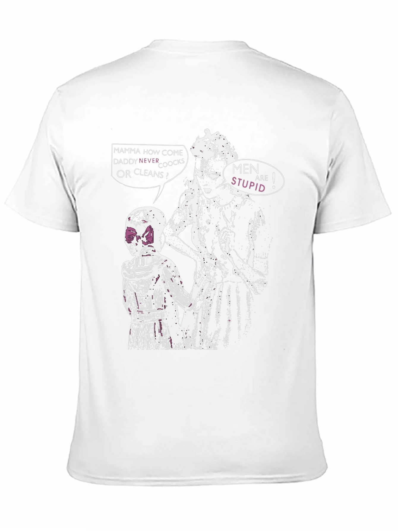 Black Edgy "Men Are Stupid" Graphic Tee view 11