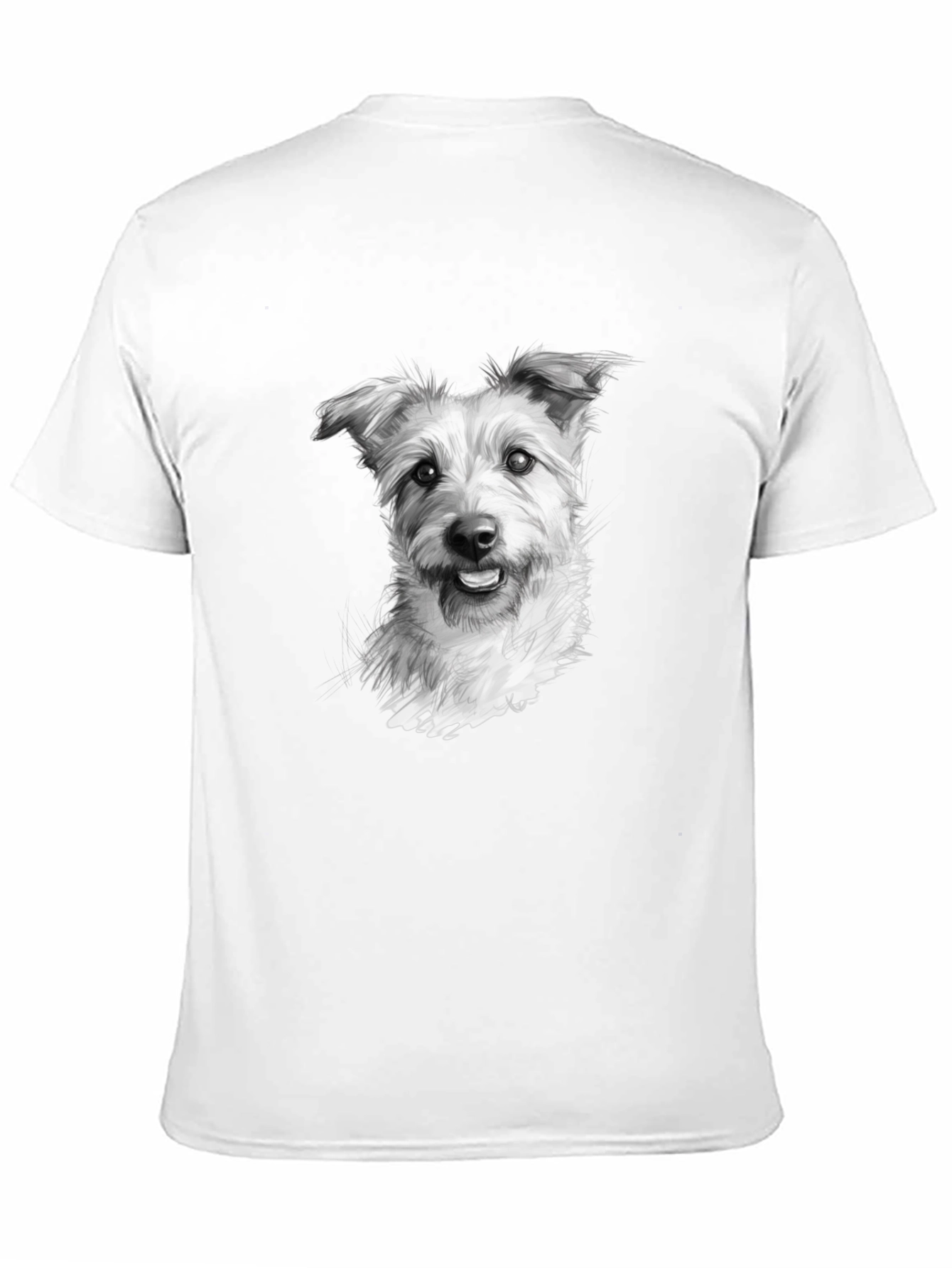Black Dog Portrait Graphic Black T-Shirt view 11