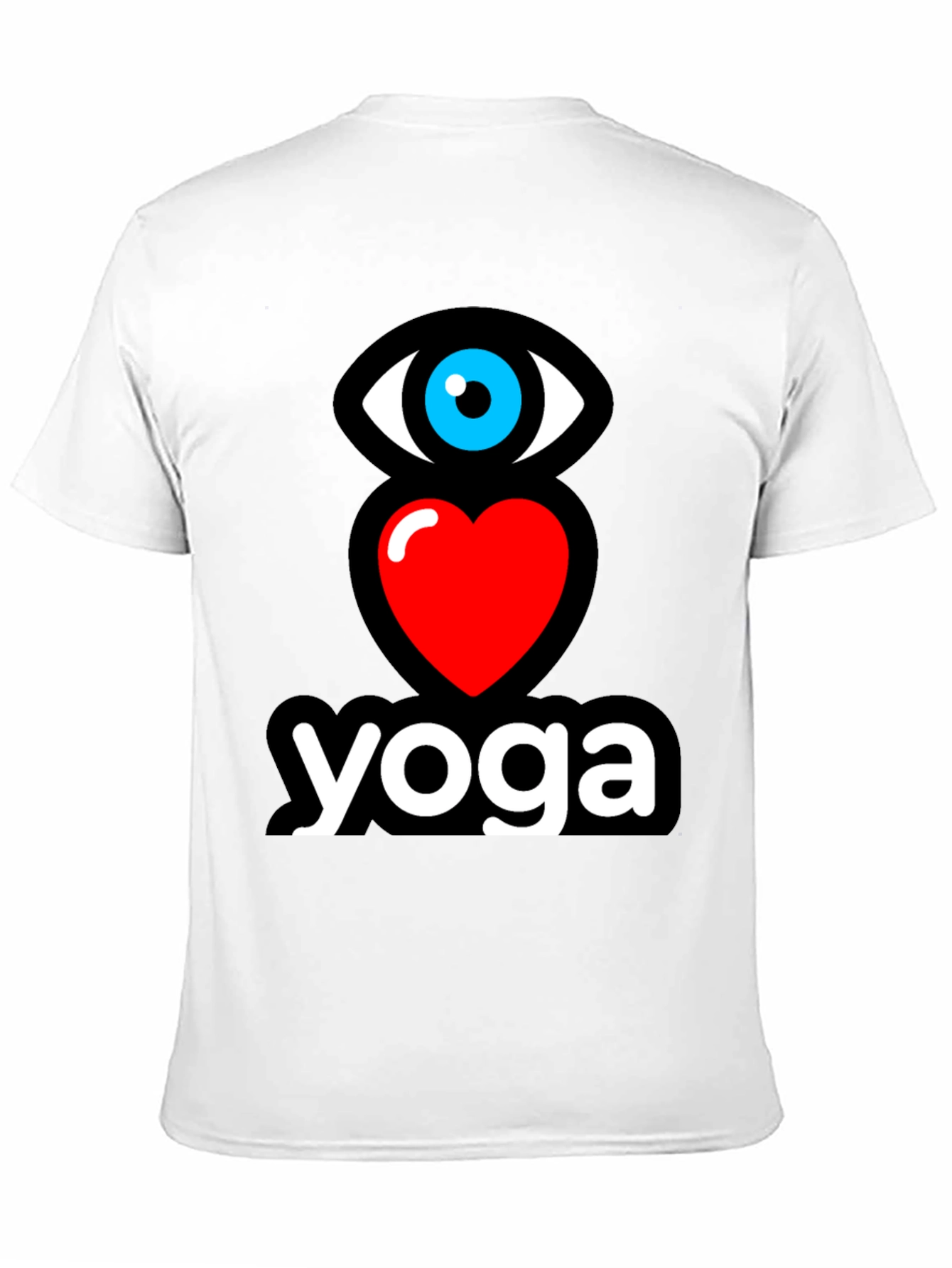 Black Eye Heart Yoga Black Graphic T-Shirt view 11