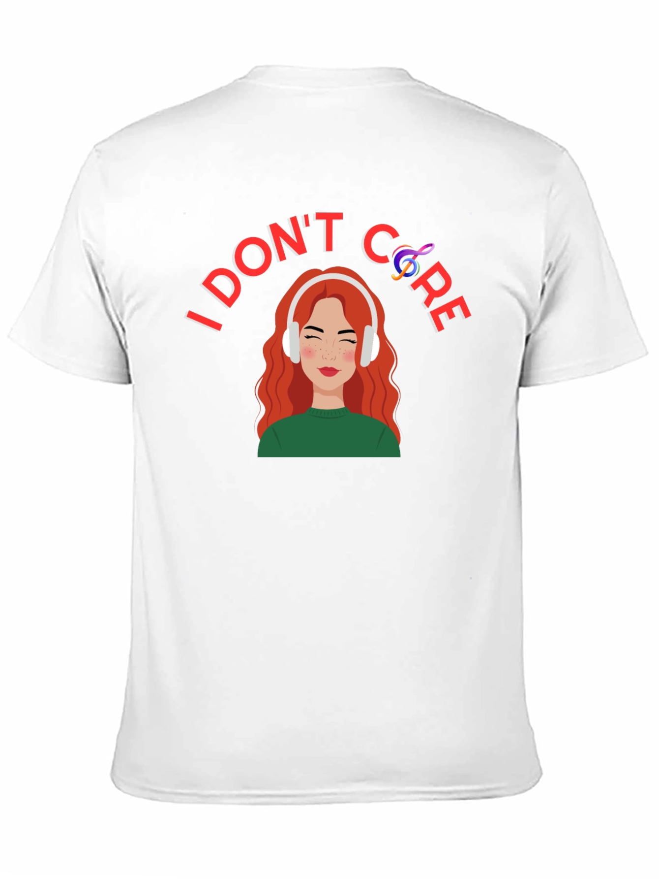 Black I Don't Care T-Shirt: Music Lover Graphic Tee view 11
