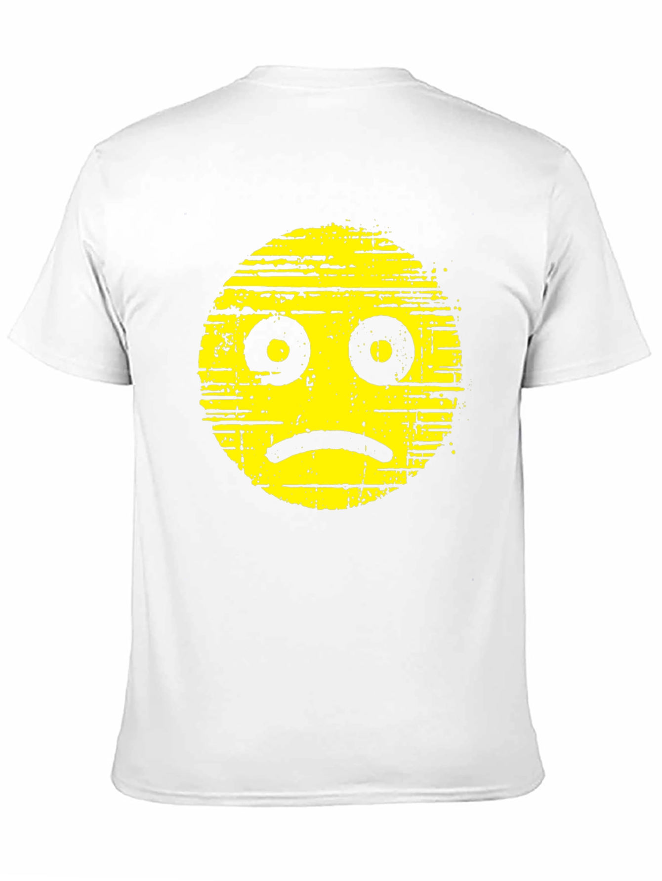 Black Distressed Sad Face Graphic Black T-Shirt view 11