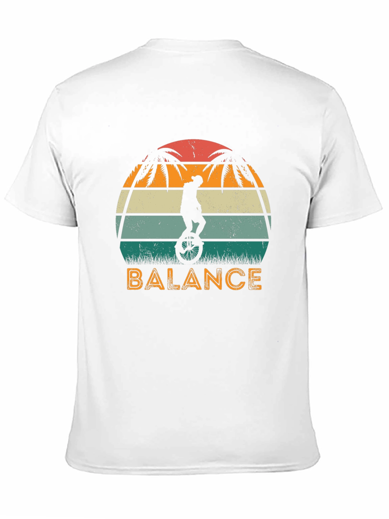 Black Retro Balance Unicycle Graphic T-Shirt view 11