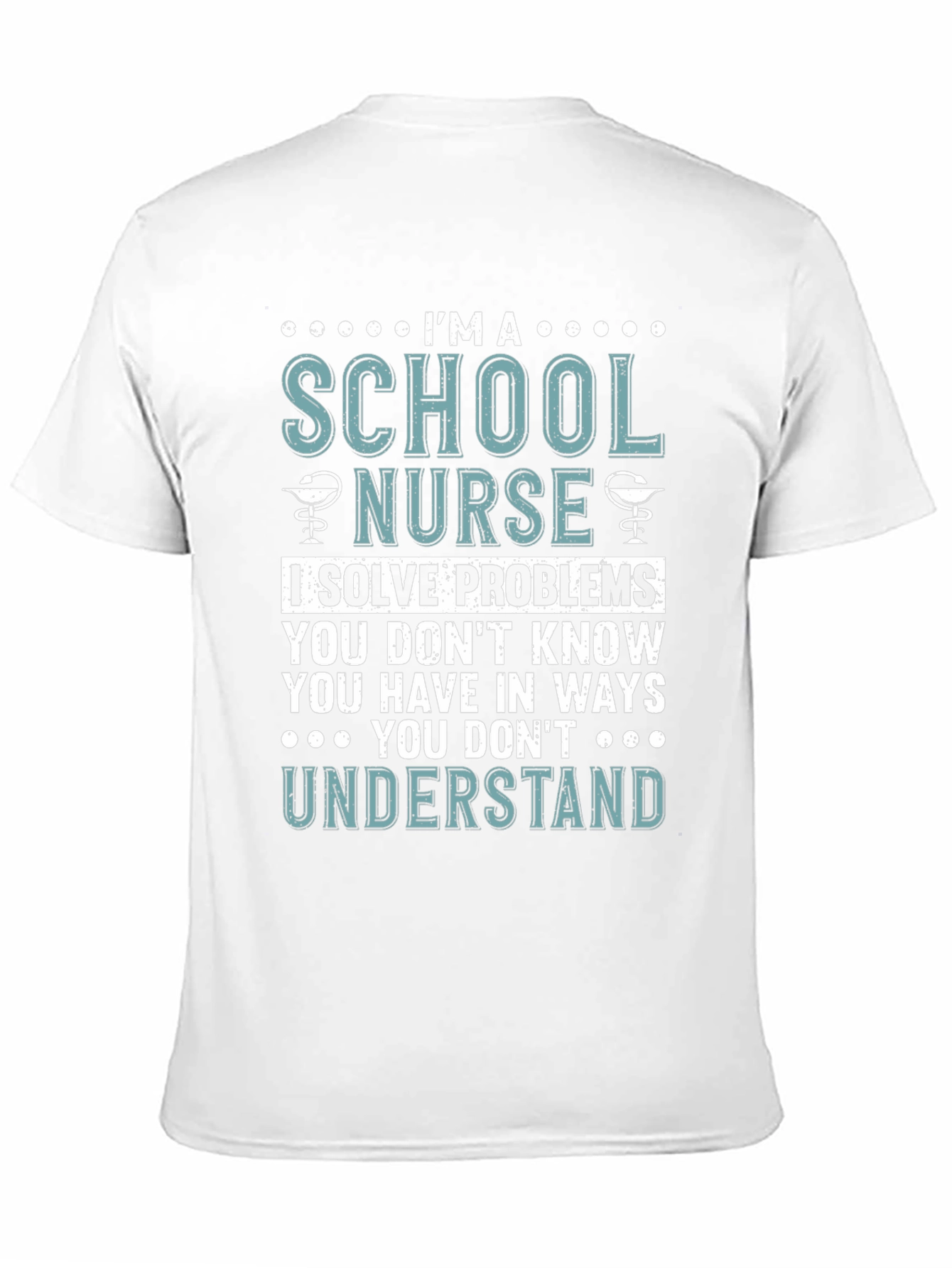 Black School Nurse Graphic T-Shirt - I Solve Problems Tee view 11