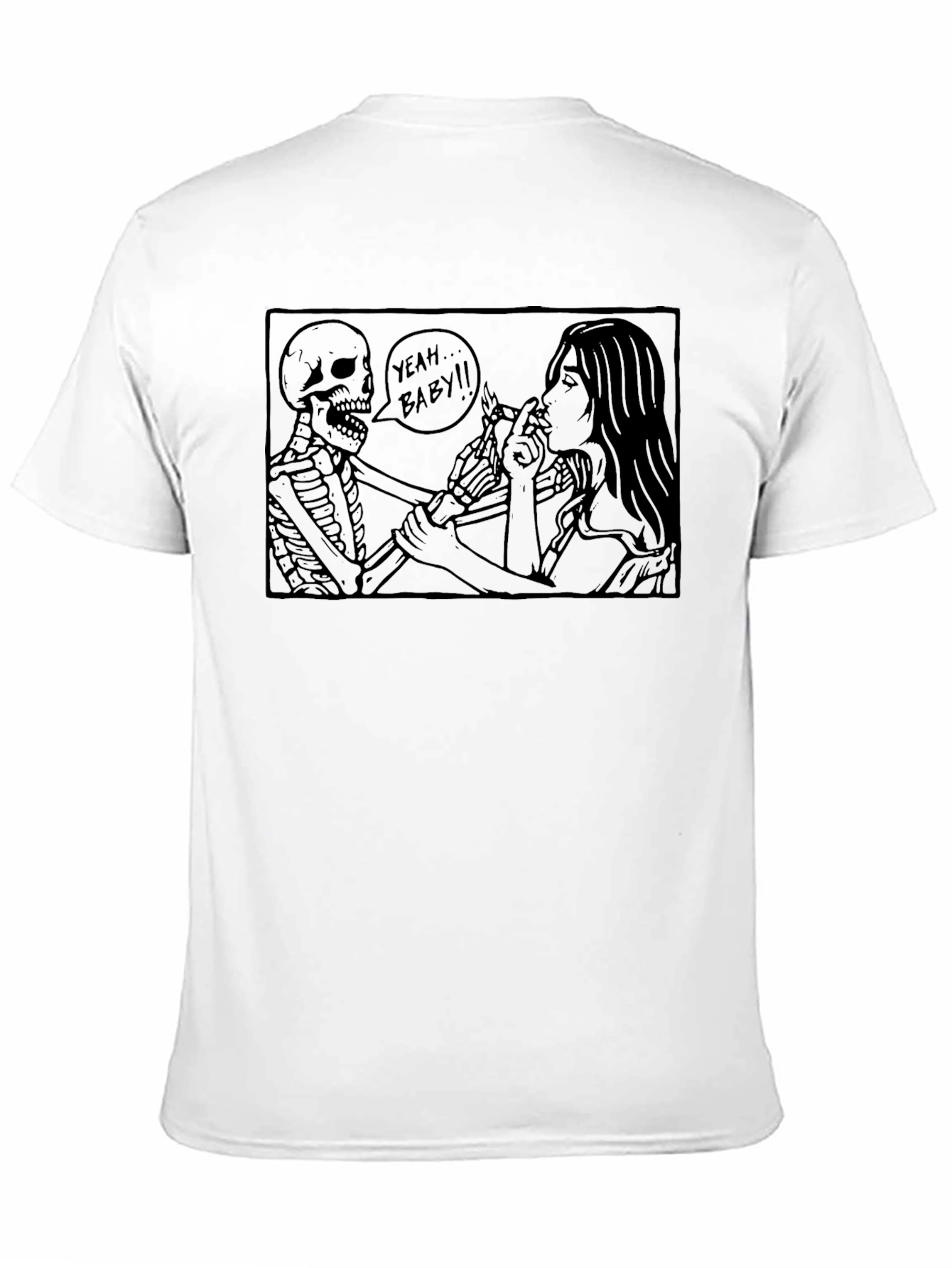 Black Skeleton Smoking T-Shirt - Yeah Baby! view 11