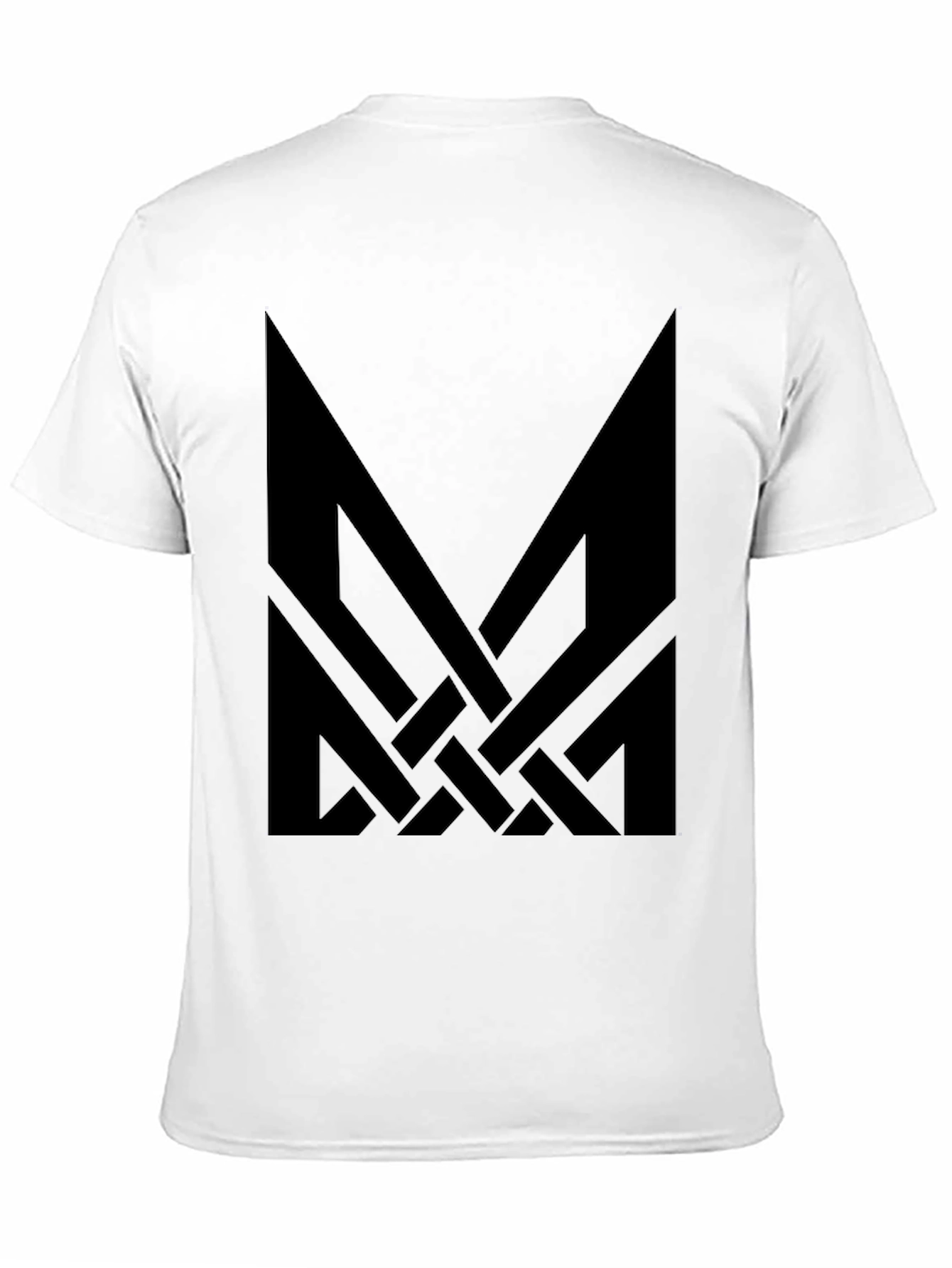 Black Black T-Shirt with Abstract Geometric Design view 11