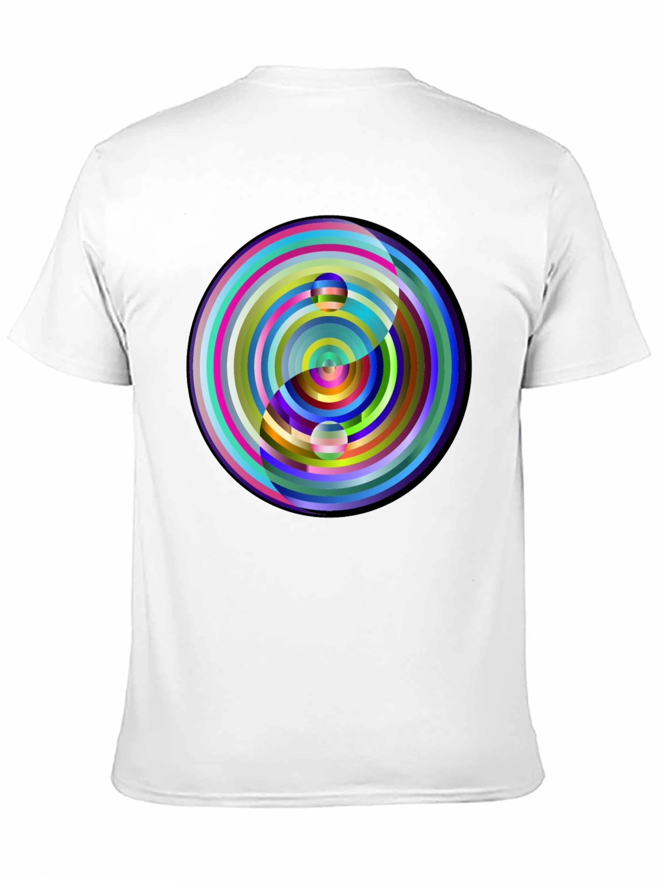 Black Yin Yang Circle Graphic Tee - Colorful, Modern Style view 11