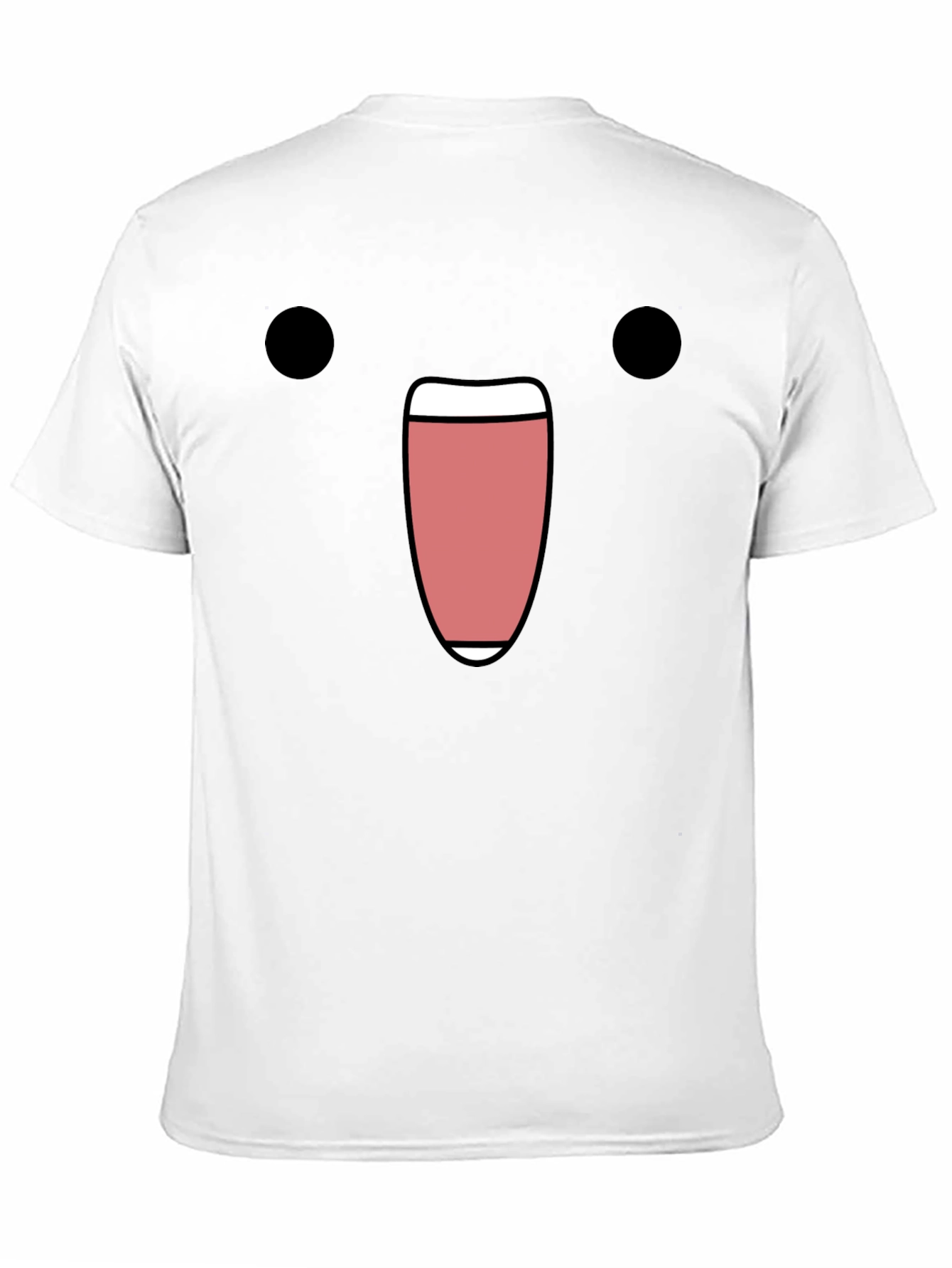 Black Funny Black T-Shirt with Cartoon Face Design view 11