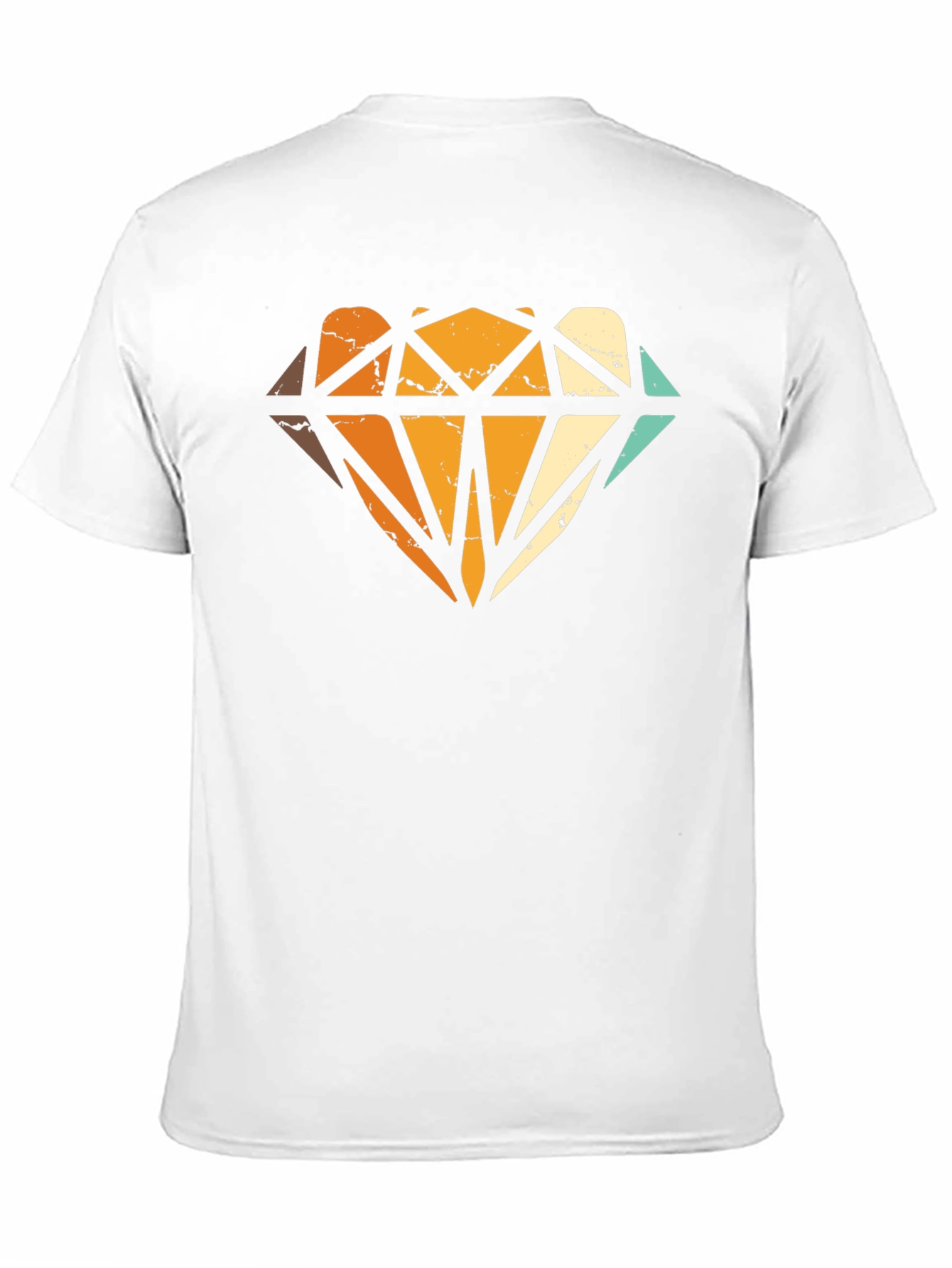 Black Retro Diamond Graphic Print Black T-Shirt view 11