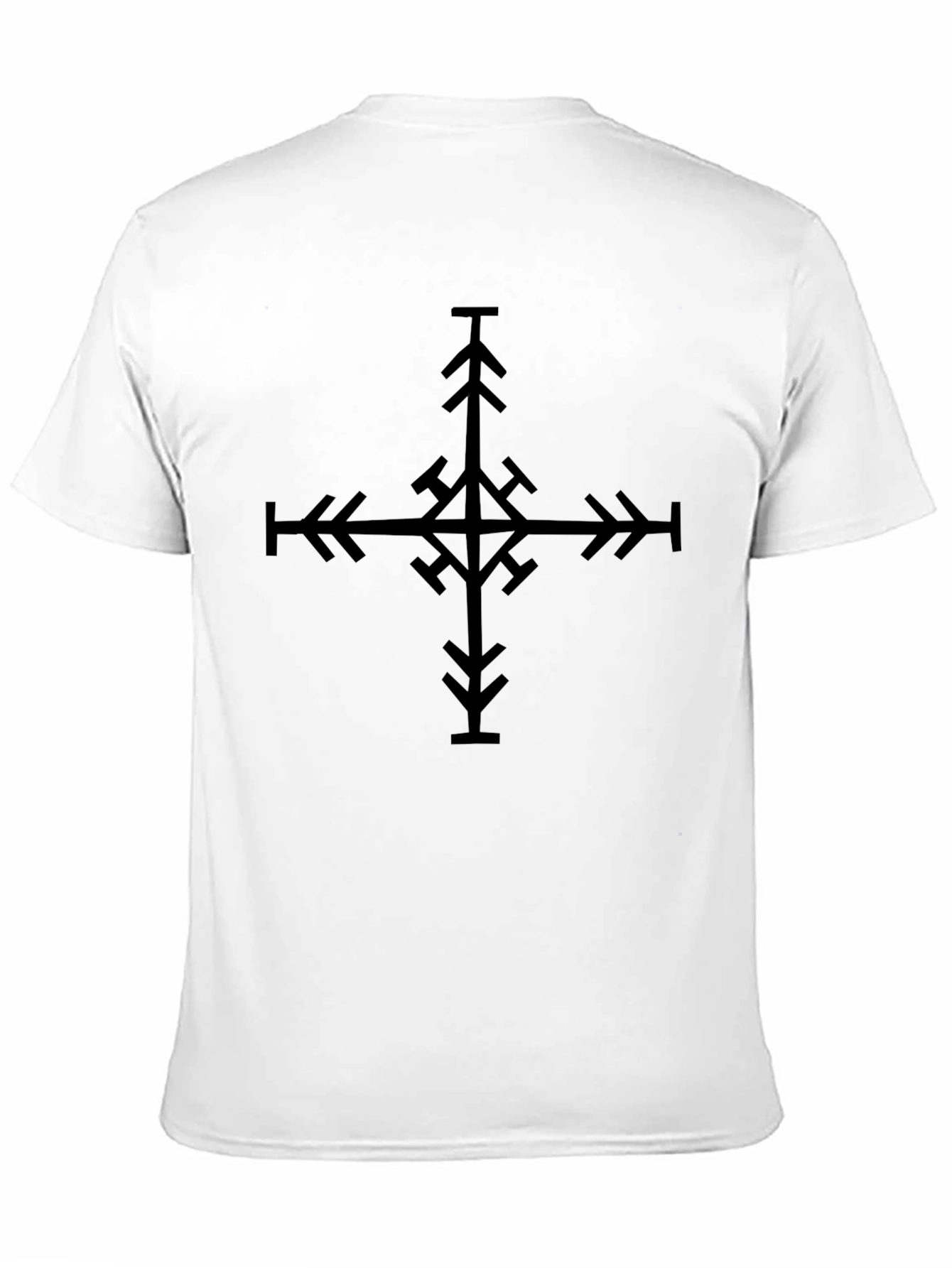 Black Abstract Cross Graphic Tee - Men's Black T-Shirt view 11