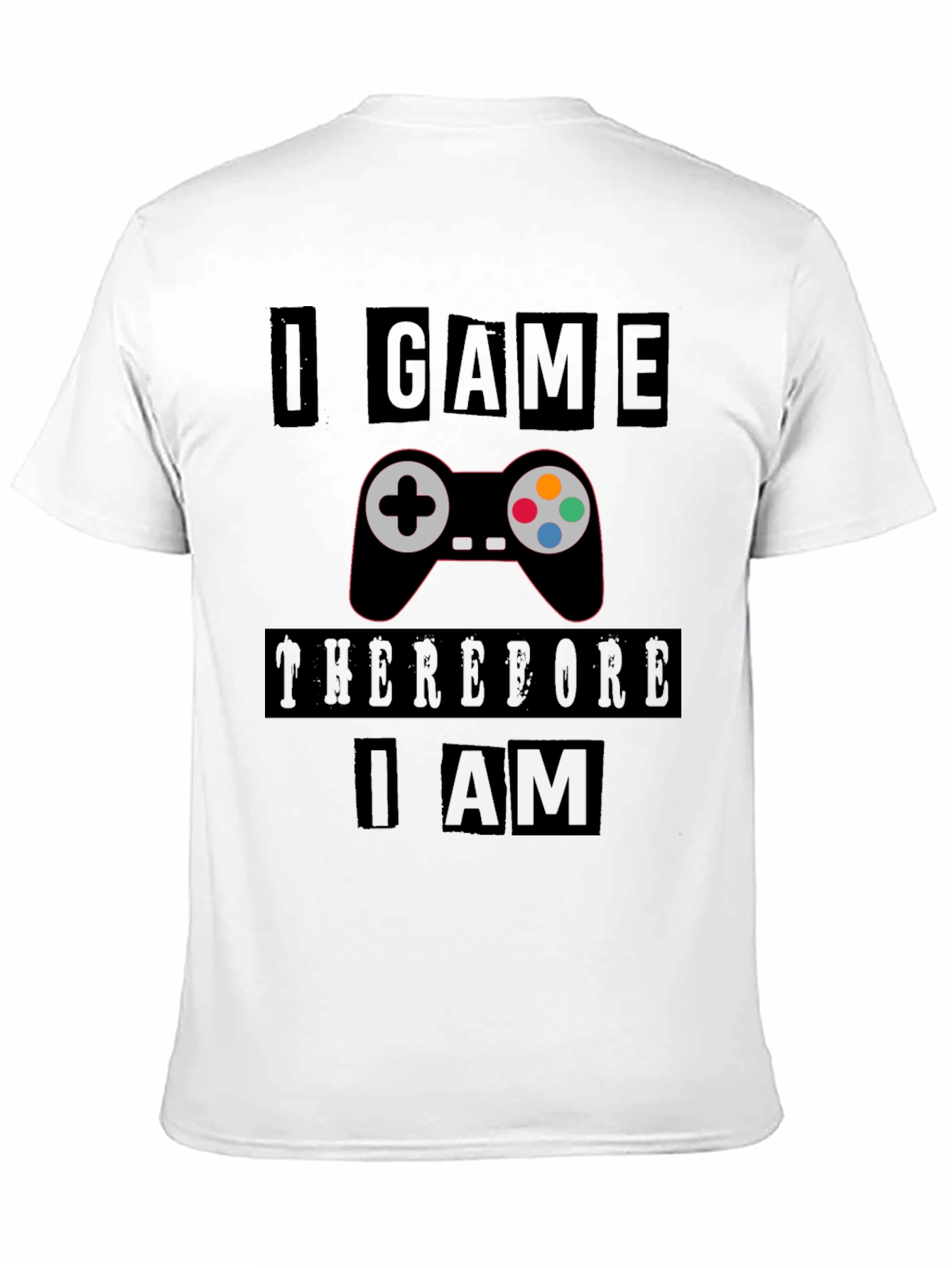 Black Gamer's Black T-Shirt: I Game Therefore I Am view 11