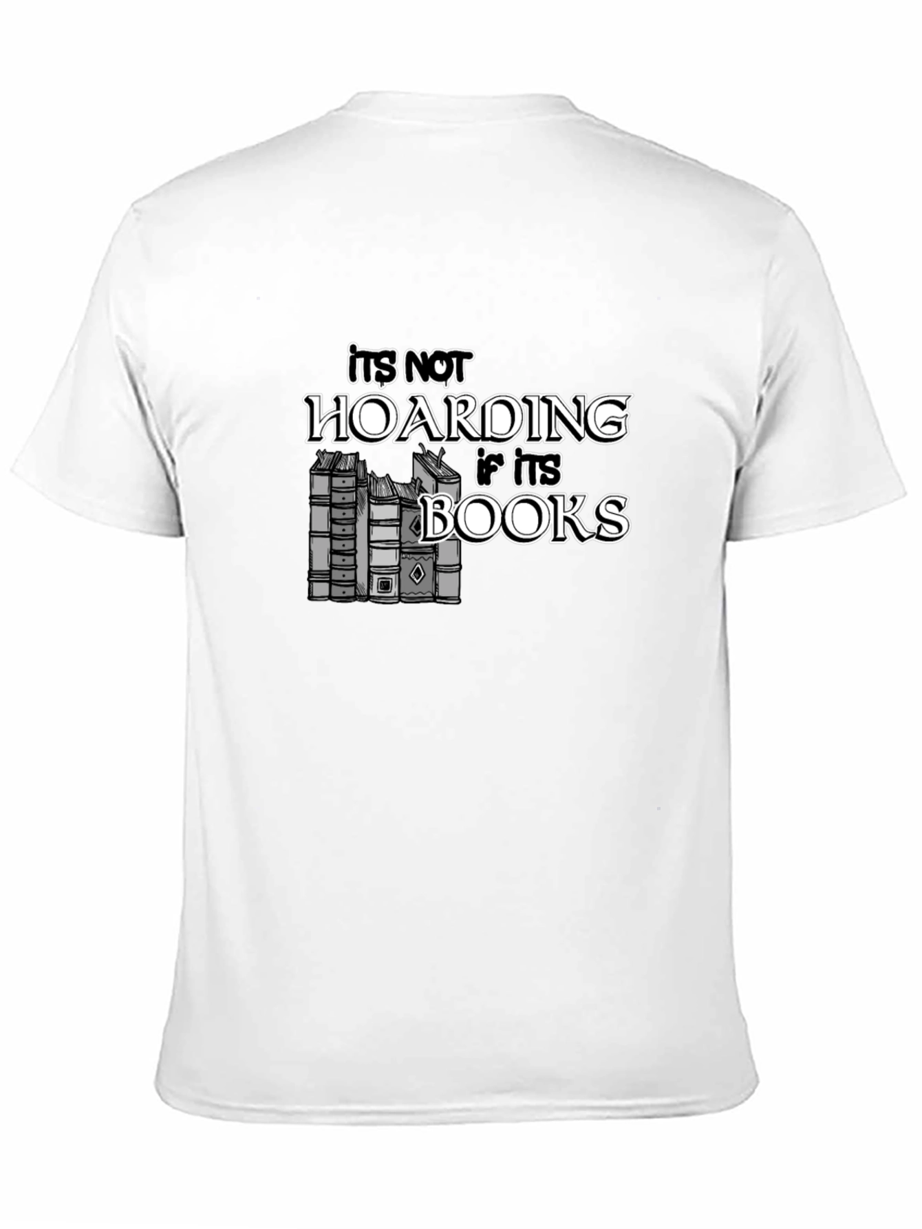 Black It's Not Hoarding If It's Books T-Shirt view 11