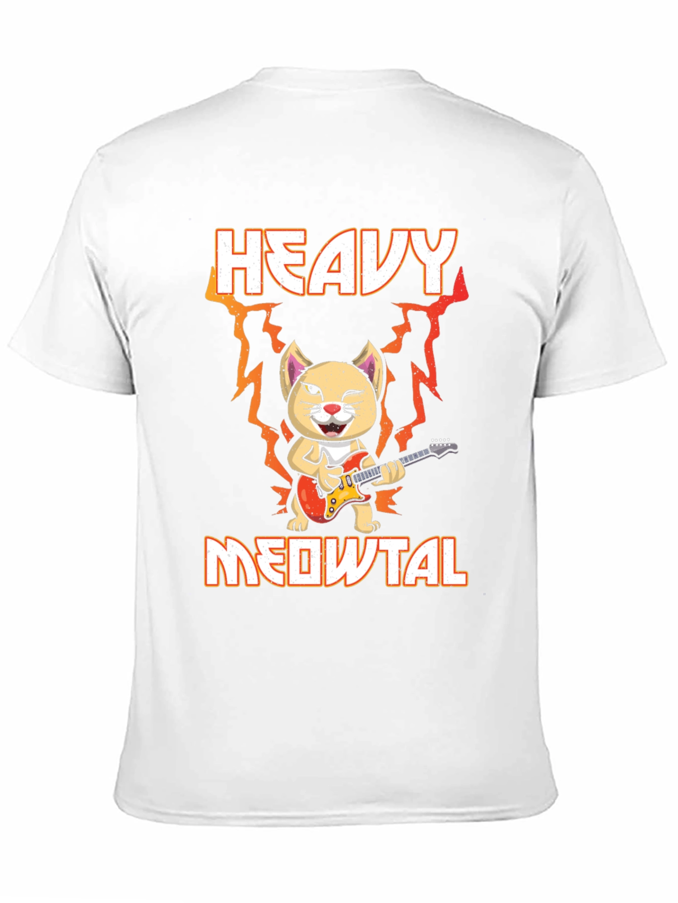 Black Heavy Meowtal Cat T-Shirt view 11