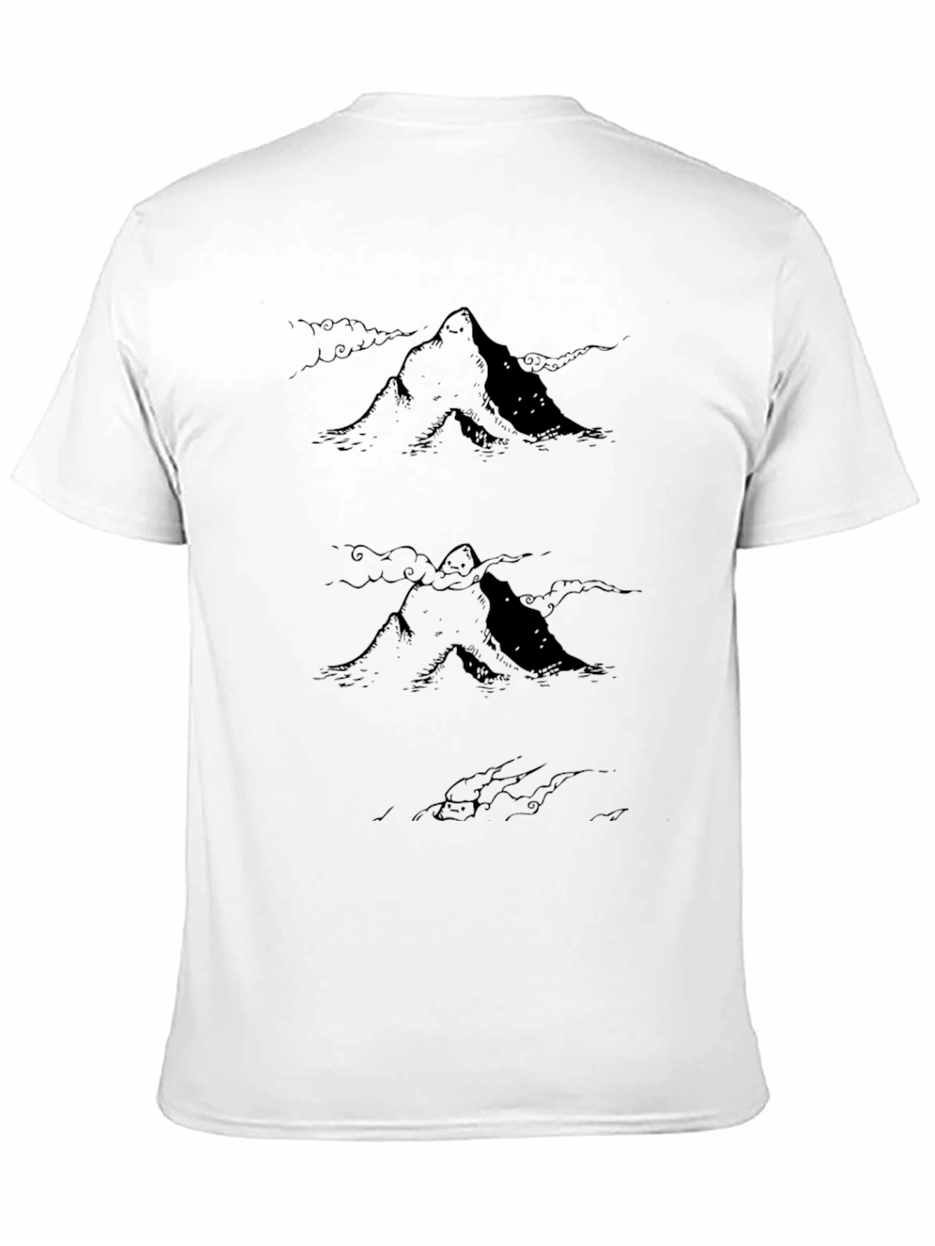 Black Mountain Sketch Graphic Black T-Shirt view 11