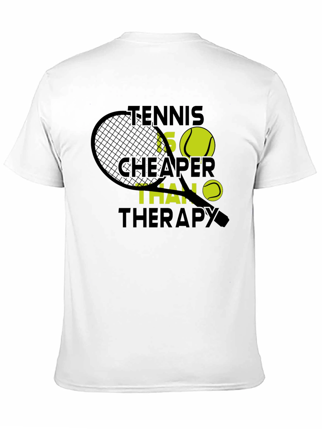 Black Tennis Cheaper Than Therapy Graphic T-Shirt view 11