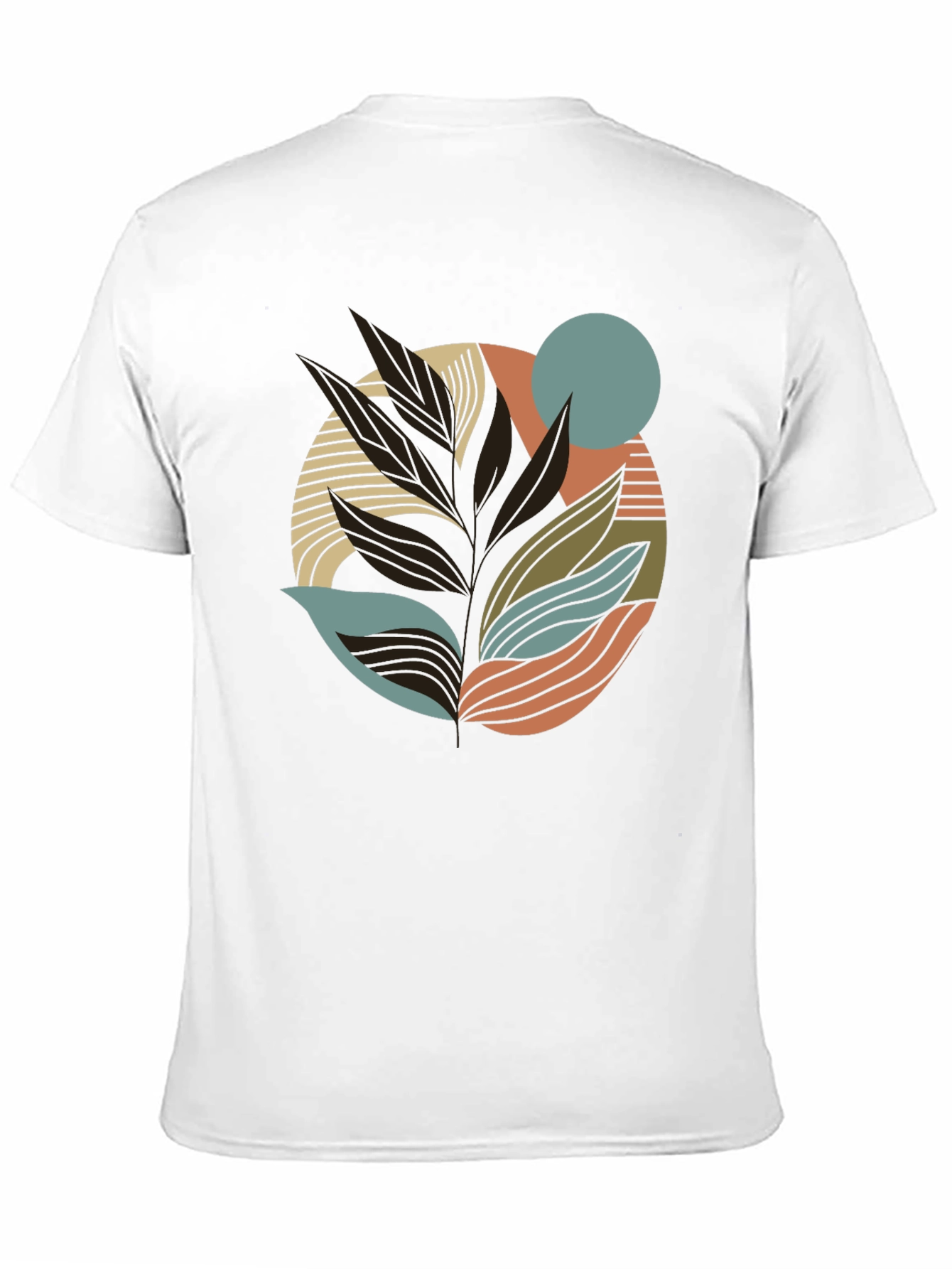 Black Abstract Leaf Graphic Print Tee view 11