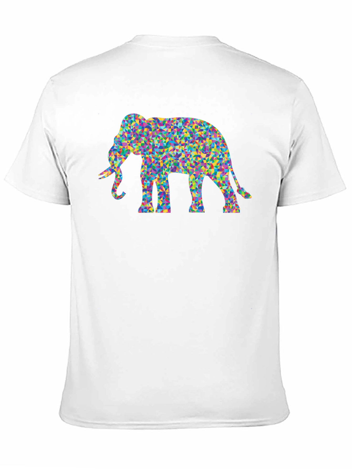 Black Mosaic Elephant Tee - Funky Graphic T-Shirt view 11