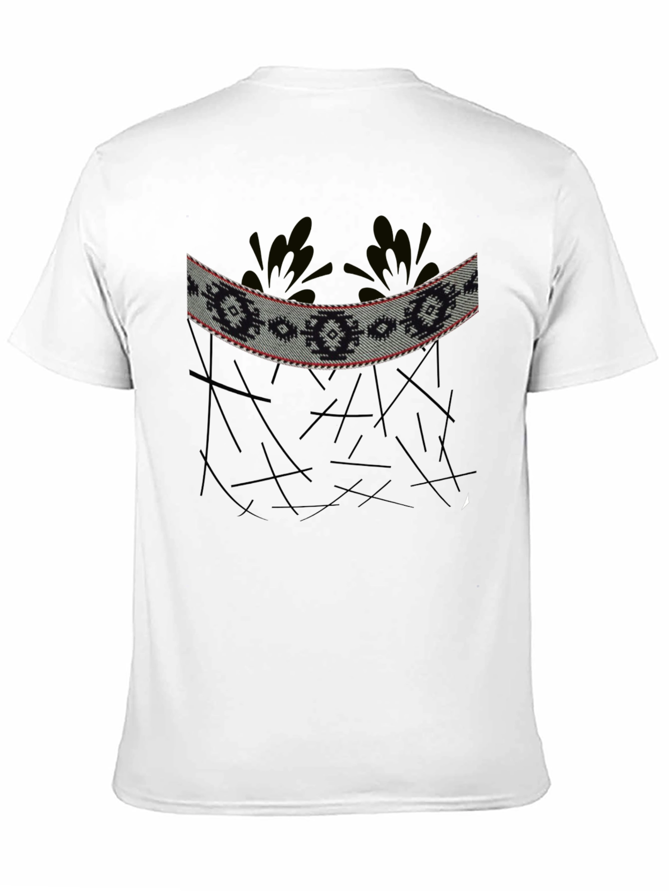 Black Tribal Pattern Black T-Shirt view 11
