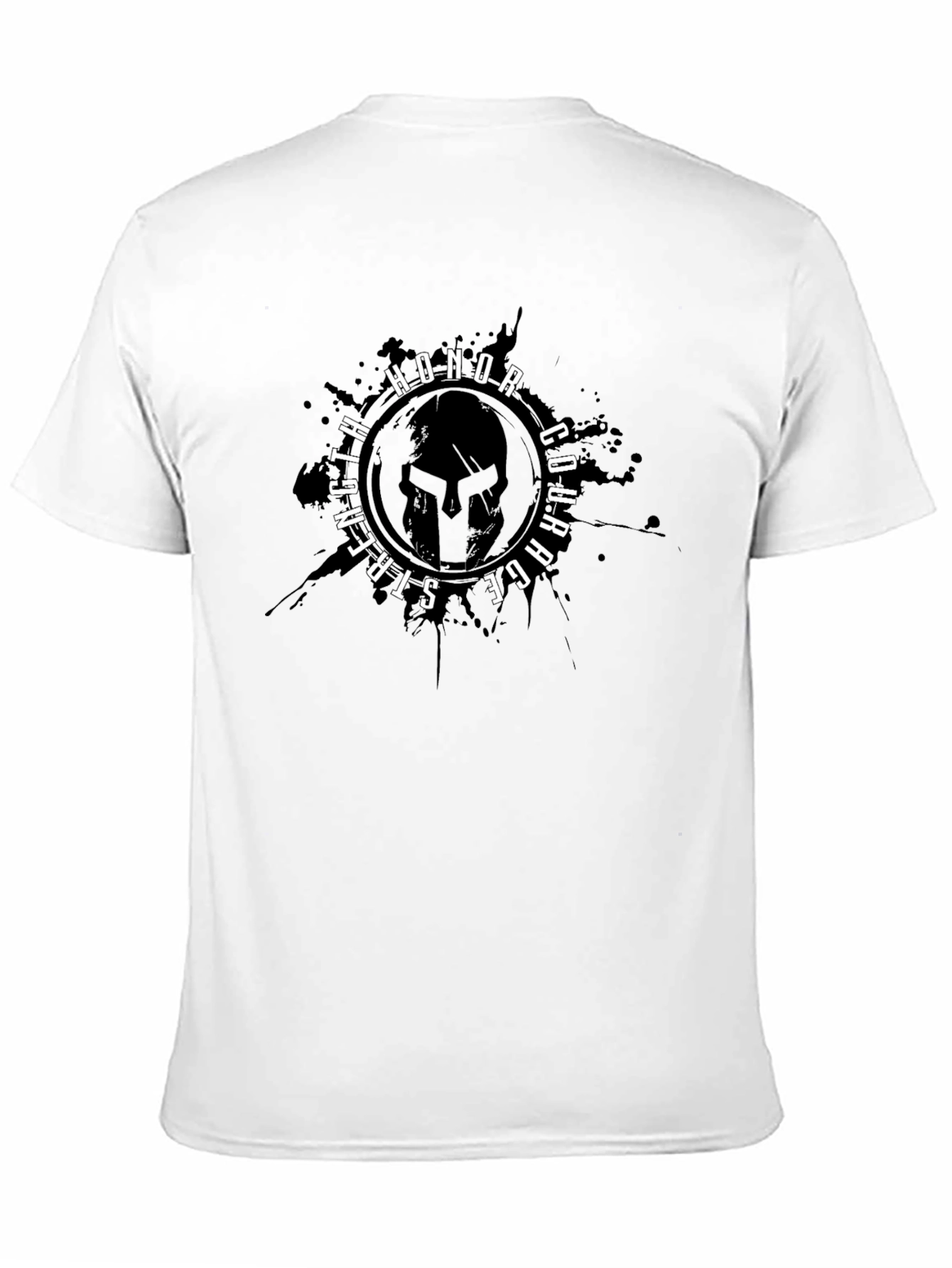 Black Honor Courage Strength Spartan Graphic T-Shirt view 11