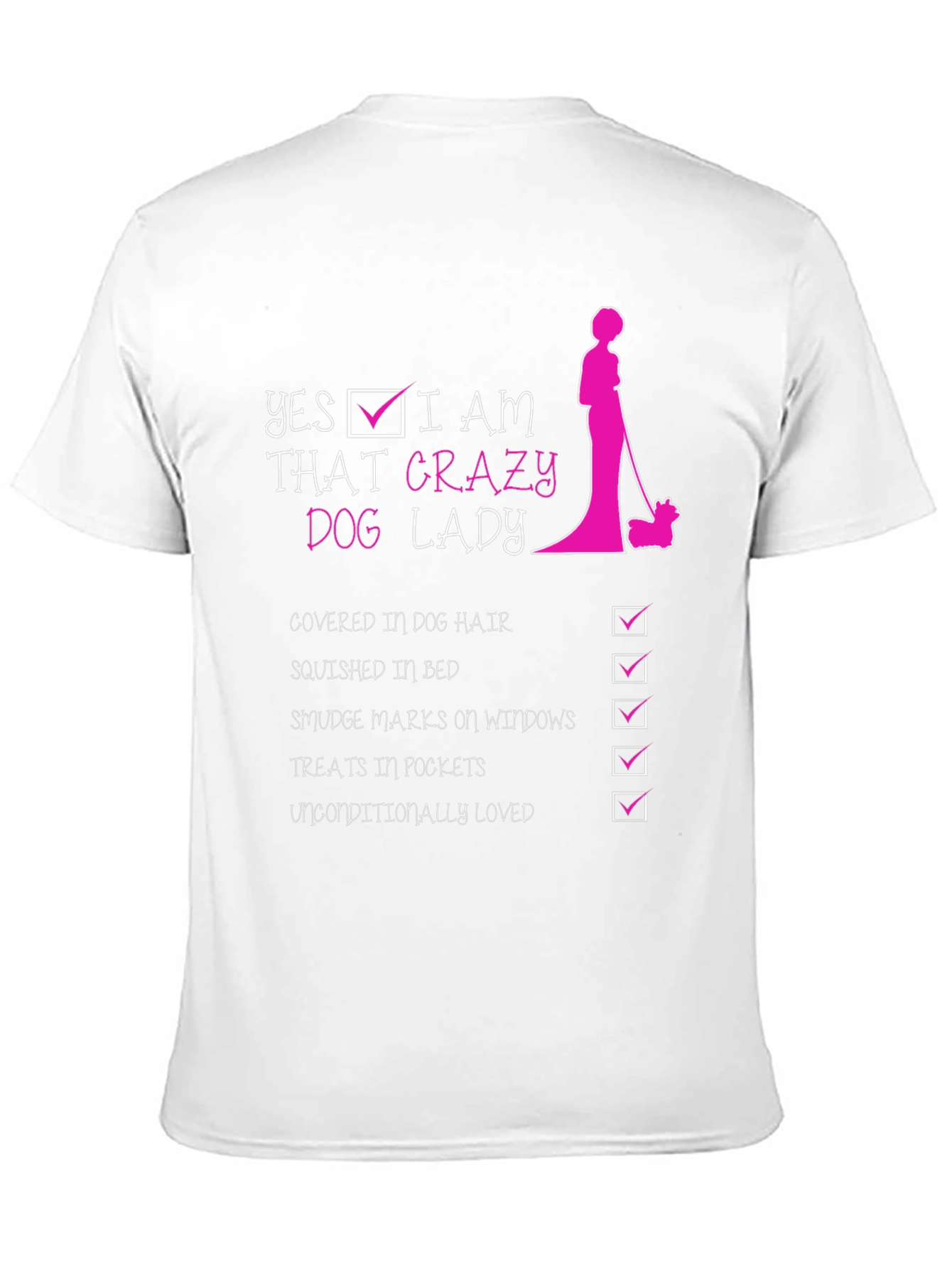 Black Crazy Dog Lady T-Shirt - Fun Novelty Tee for Dog Lovers view 11