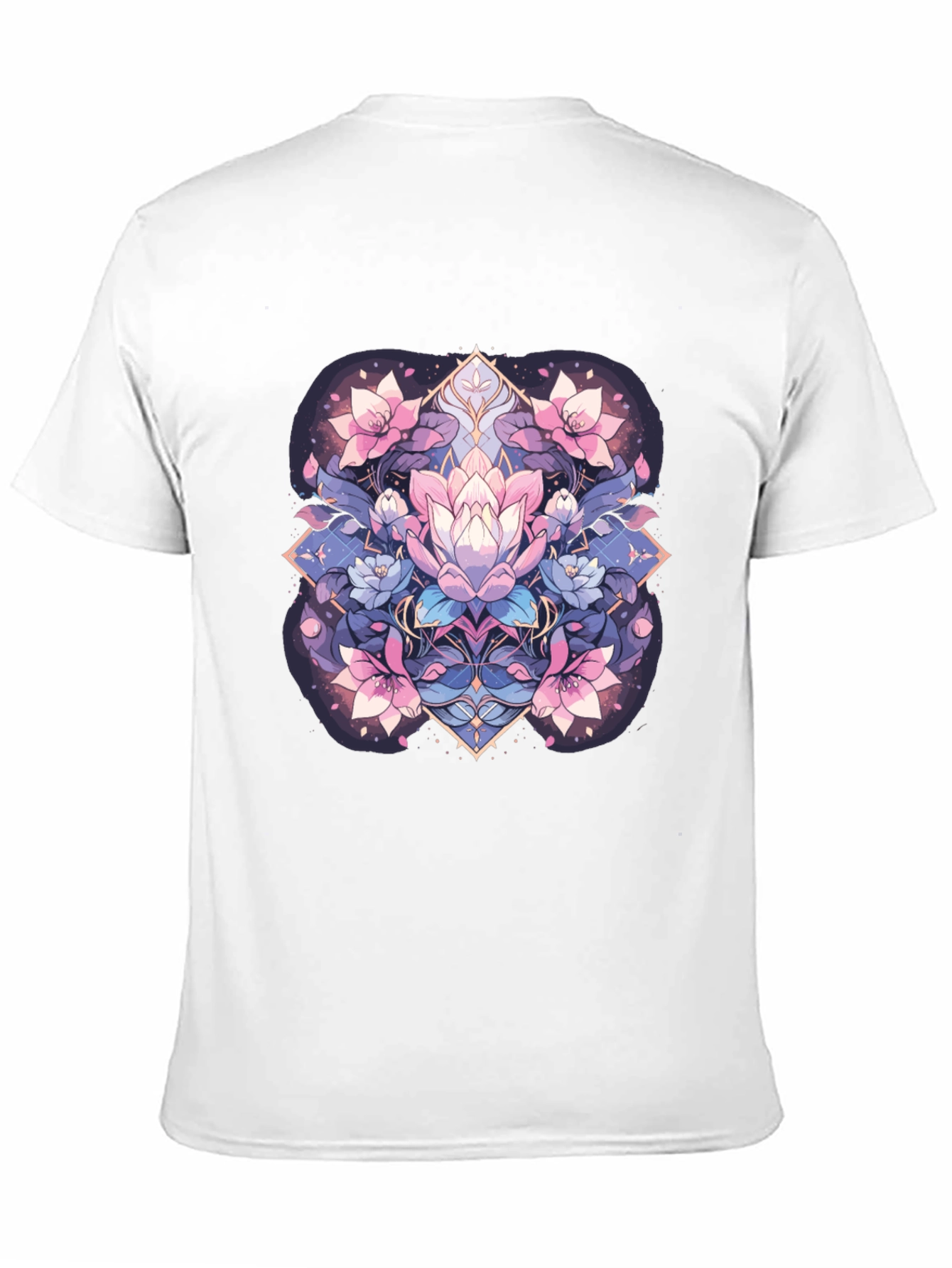 Black Lotus Flower Graphic Tee - Black Cotton Blend view 11