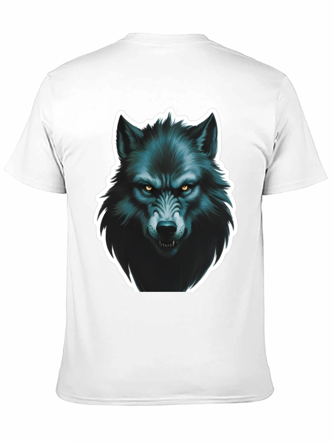 Black Men's Black Wolf Graphic T-Shirt view 11