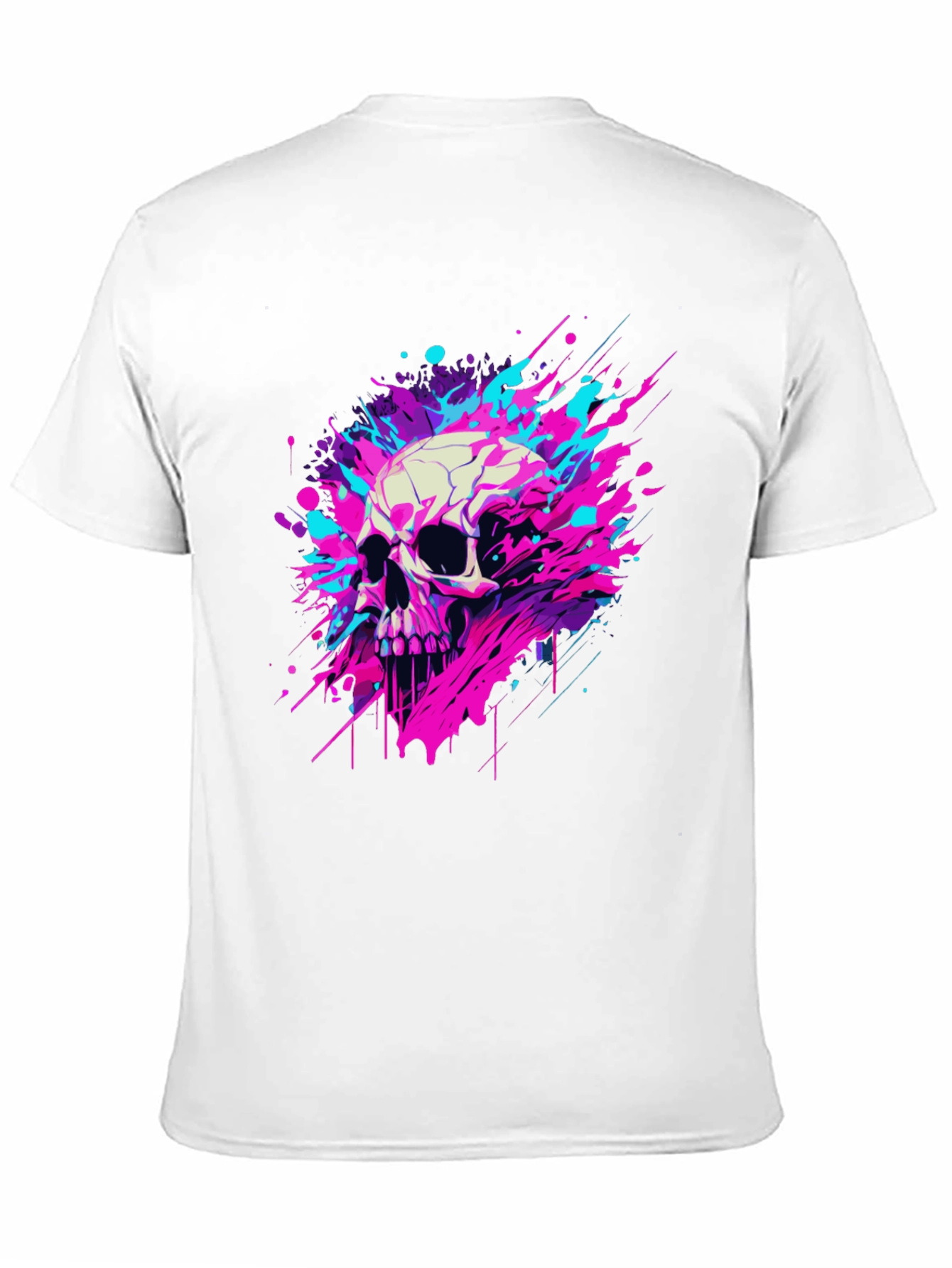 Black Skull Splash Graphic Tee - Bold & Unique Design view 11