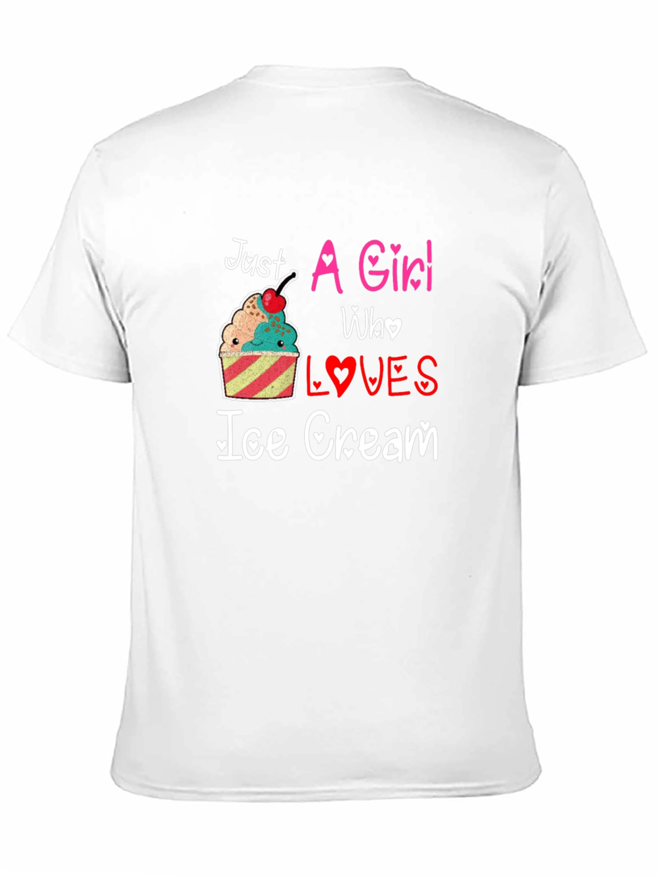 Black Just A Girl Who Loves Ice Cream Graphic Tee view 11
