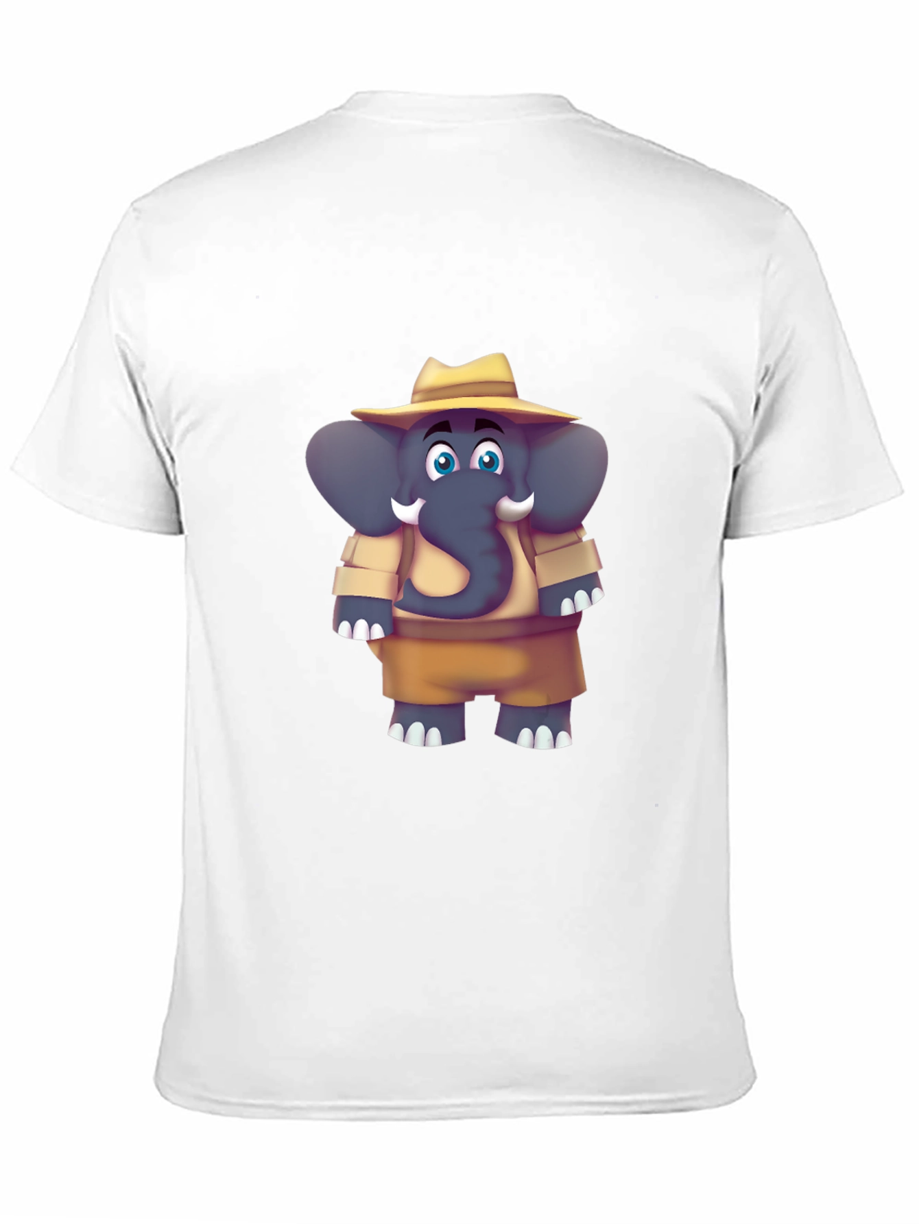 Black Elephant Cartoon Black T-Shirt view 11