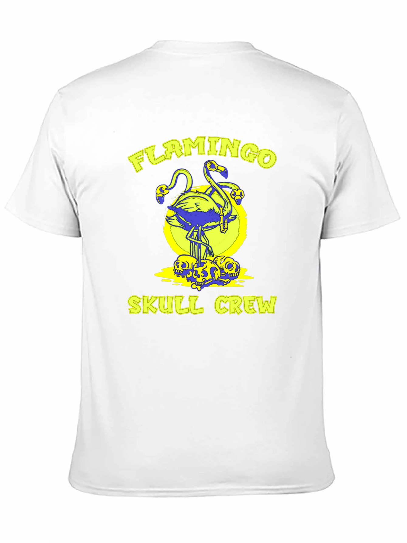 Black Flamingo Skull Crew Black Graphic Tee view 11