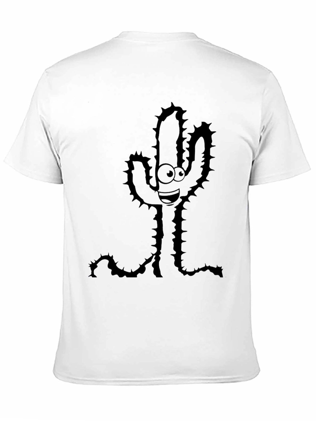 Black Cartoon Cactus Graphic Black T-Shirt view 11
