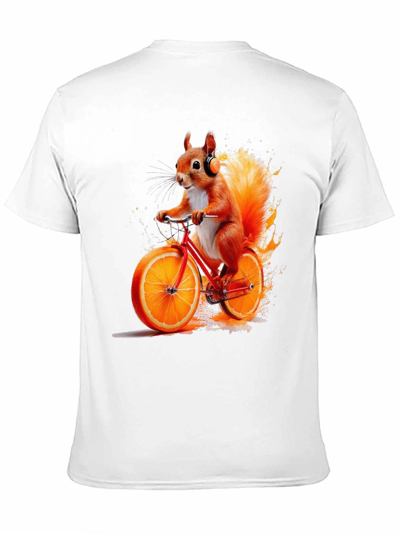 Black Squirrel on Orange Bike T-Shirt view 11