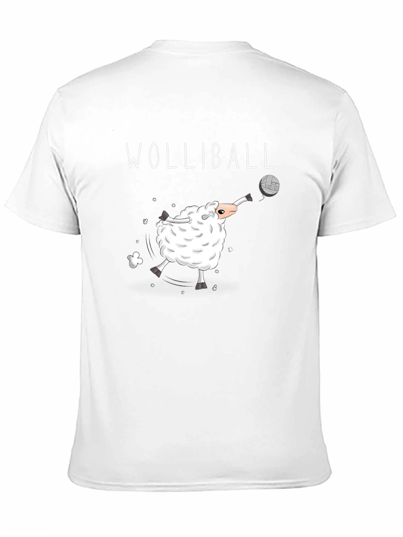 Black Wolliball T-Shirt - Sheep Volleyball Player Cotton Tee view 11