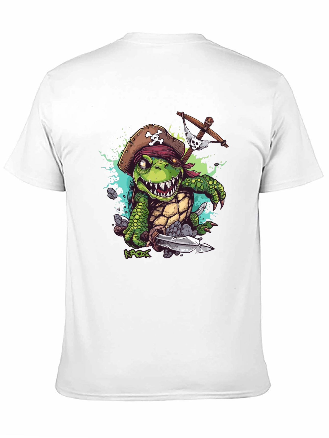 Black Pirate Turtle Graphic Tee - Unique Design view 11
