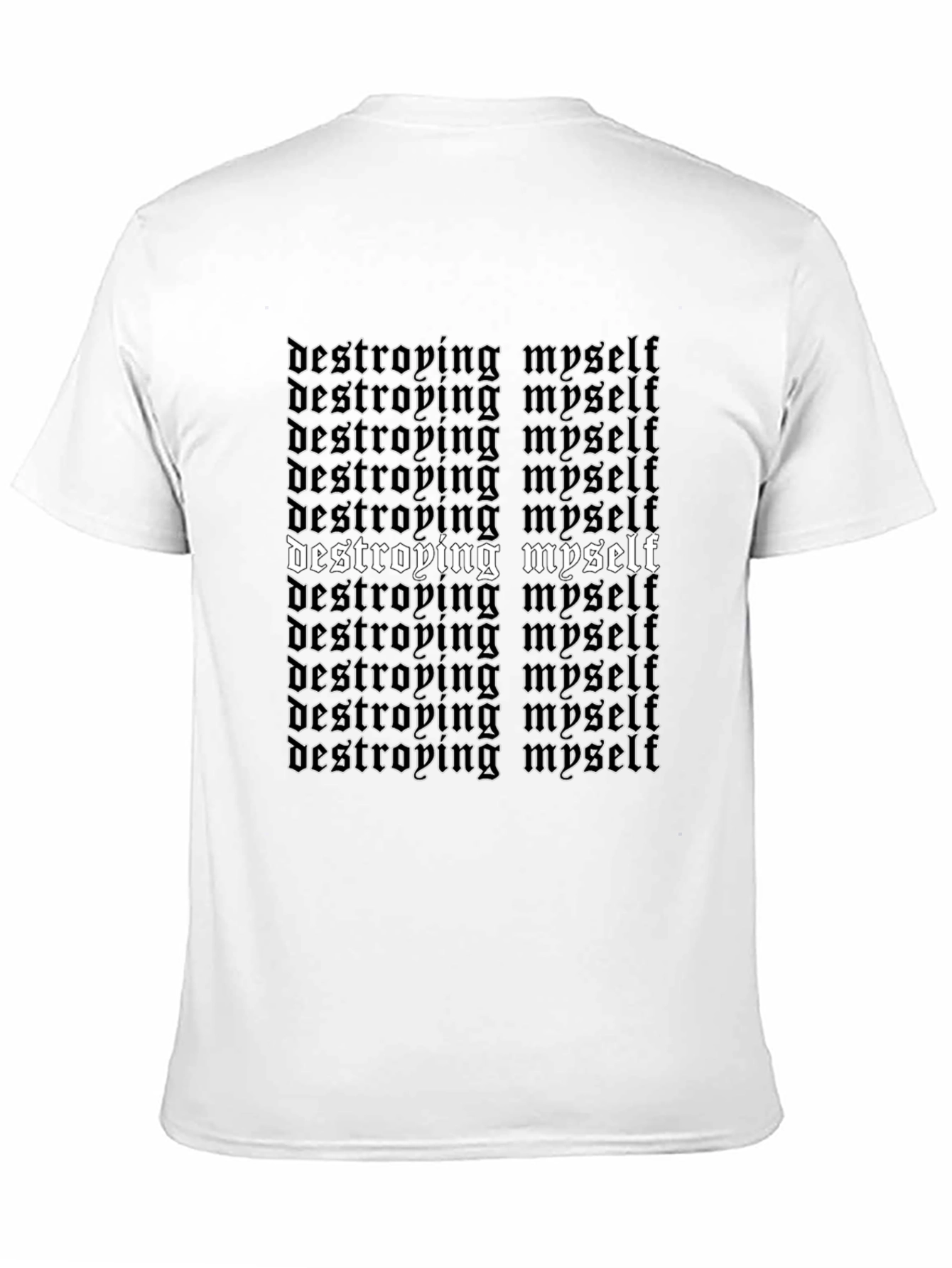 Black Destroying Myself Gothic Tee view 11