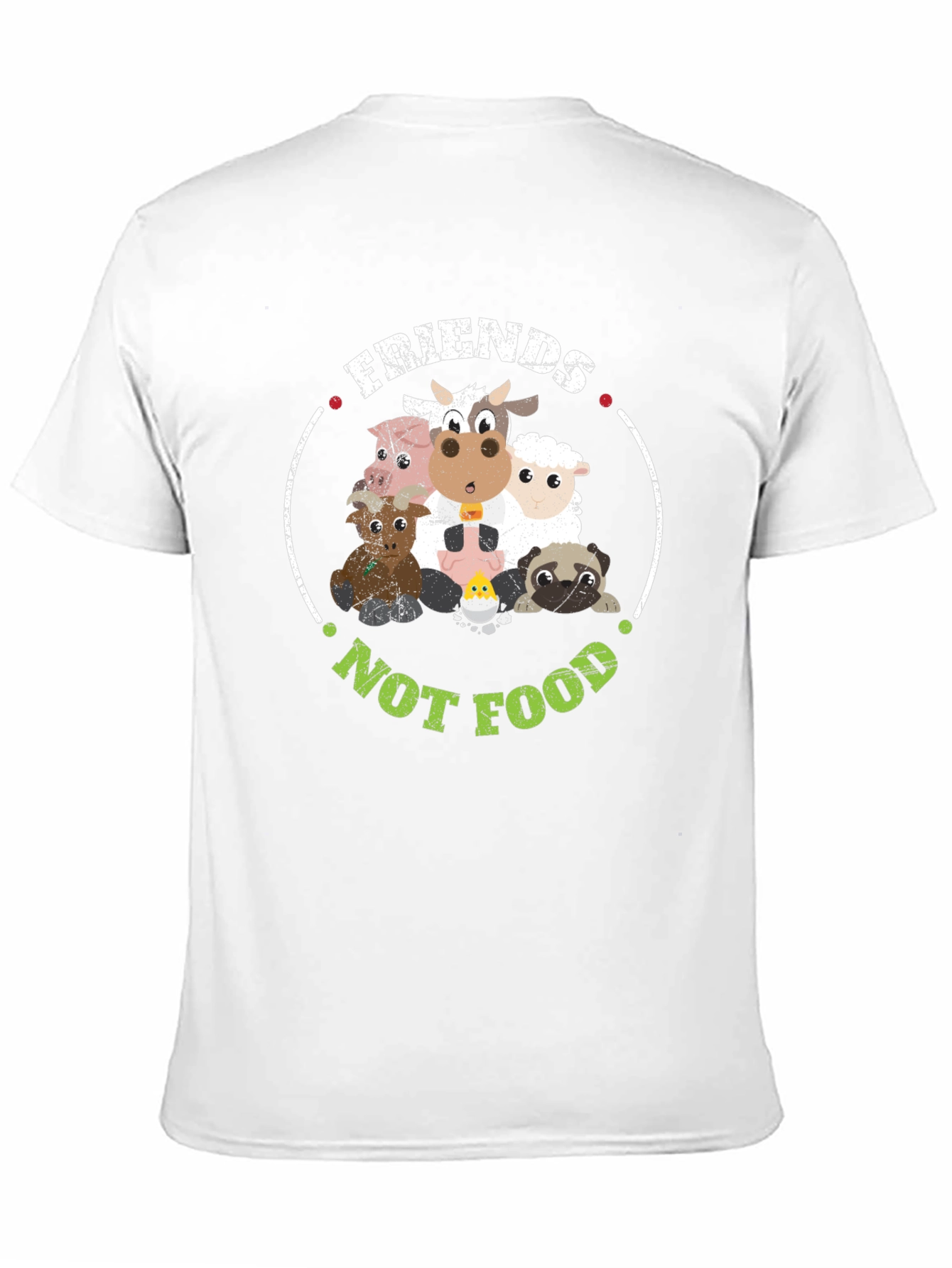 Black Friends Not Food Vegan Graphic T-Shirt view 11