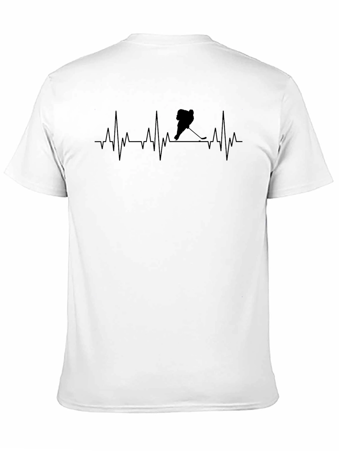 Black Hockey Heartbeat T-Shirt - Black Graphic Tee view 11