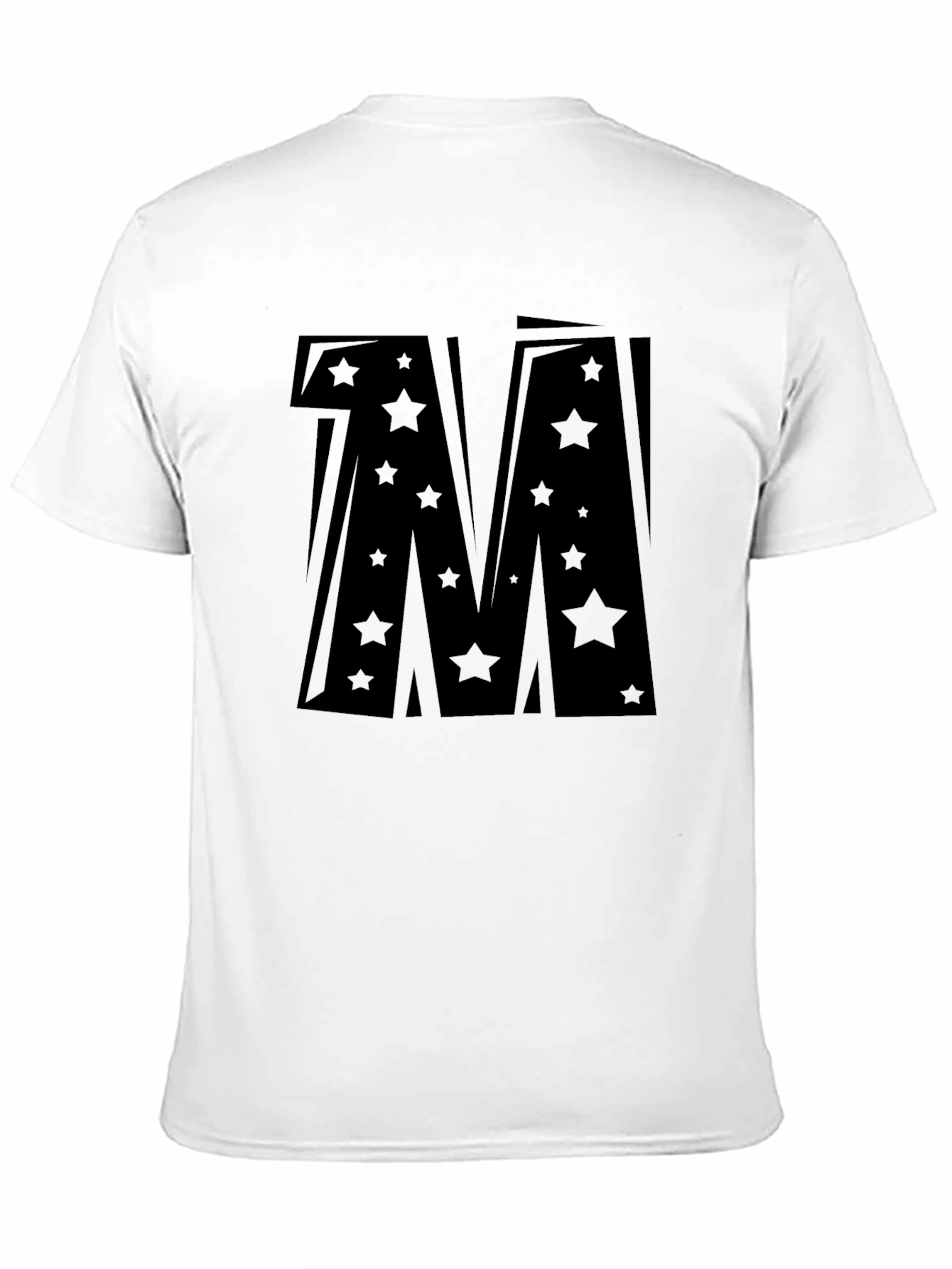 Black Bold Star Letter "M" Graphic T-Shirt view 11