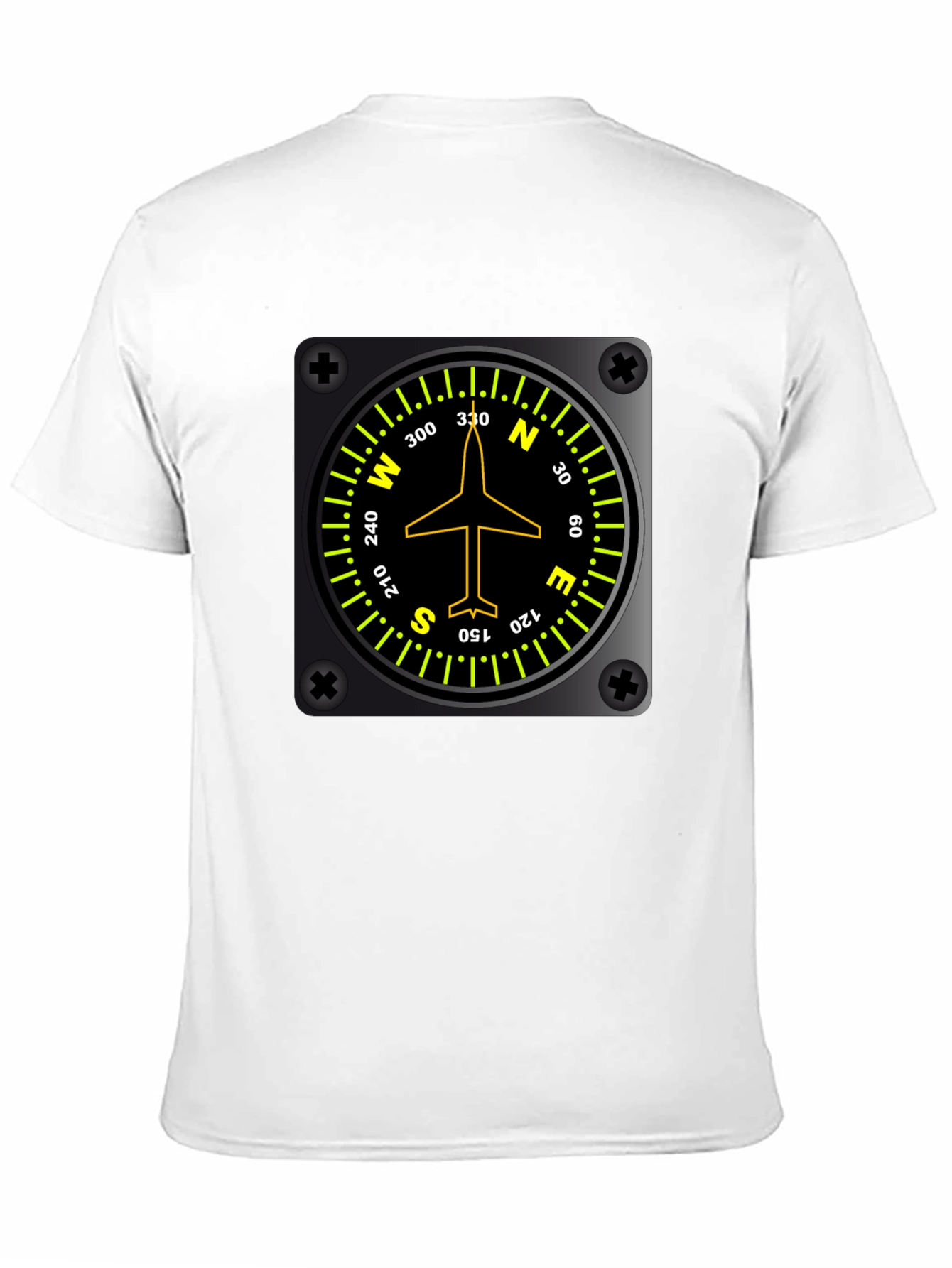 Black Pilot Compass Directional Aviation Black T-Shirt view 11