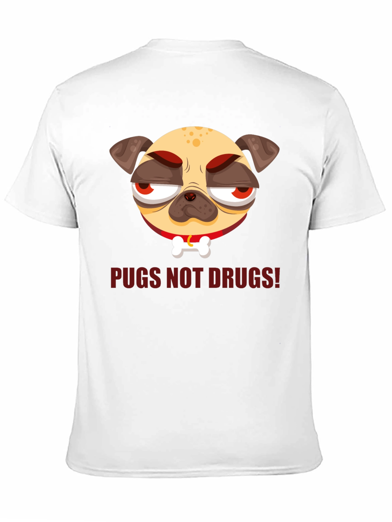 Black Pugs Not Drugs! Graphic Tee view 11